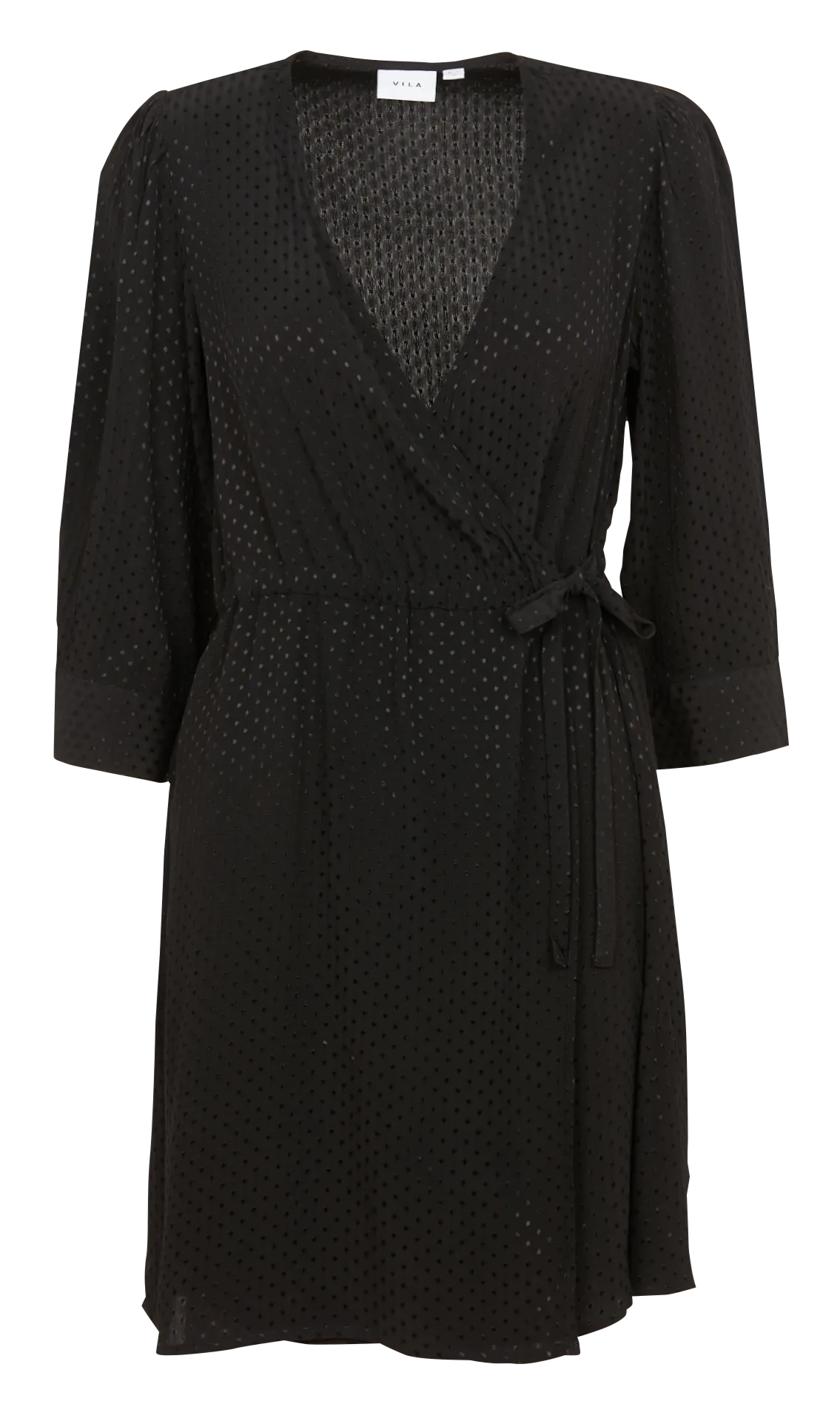 Robe portefeuille texturée droite Noir JEAN