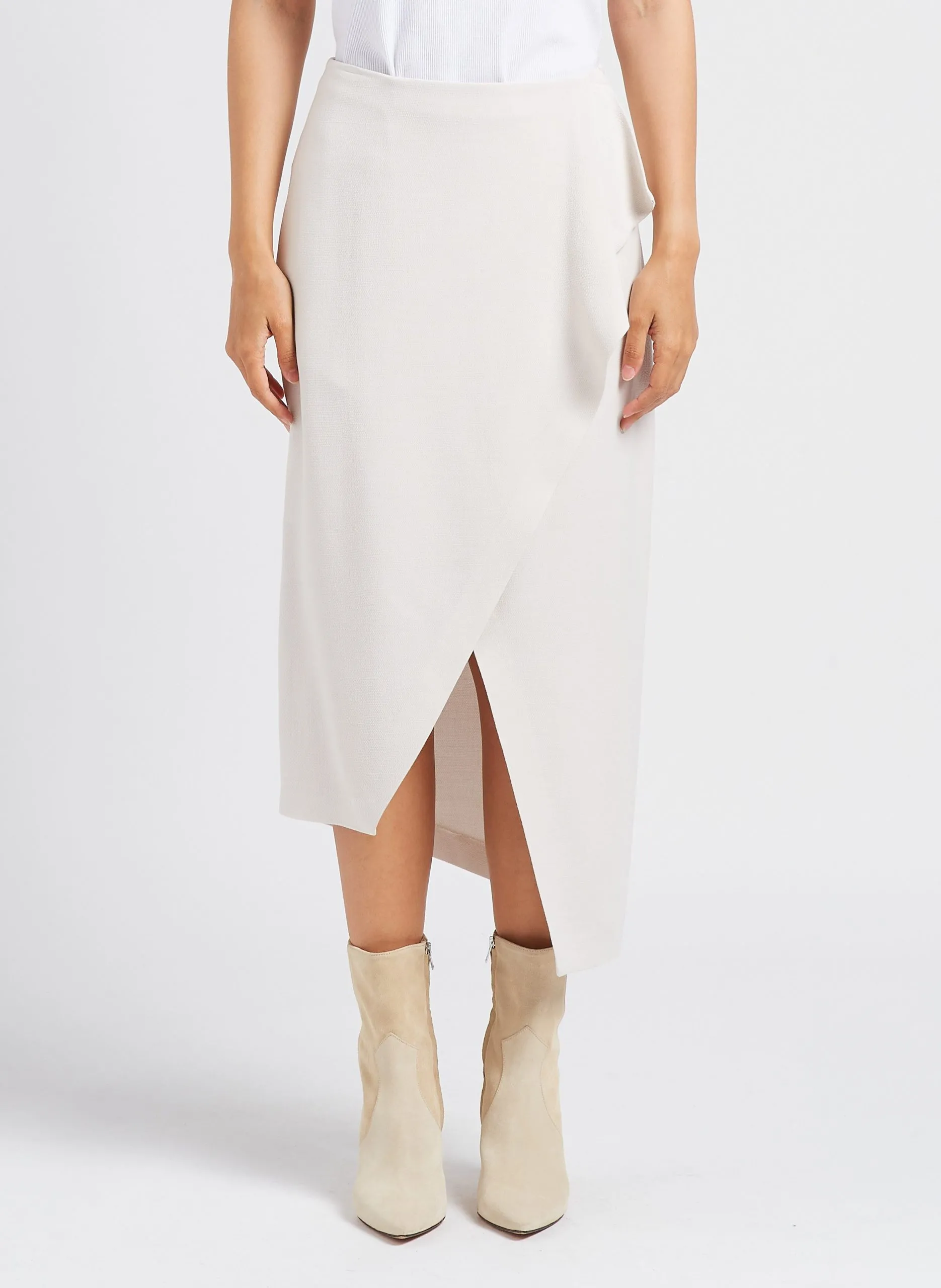 Jupe longue asymétrique Beige JELENA