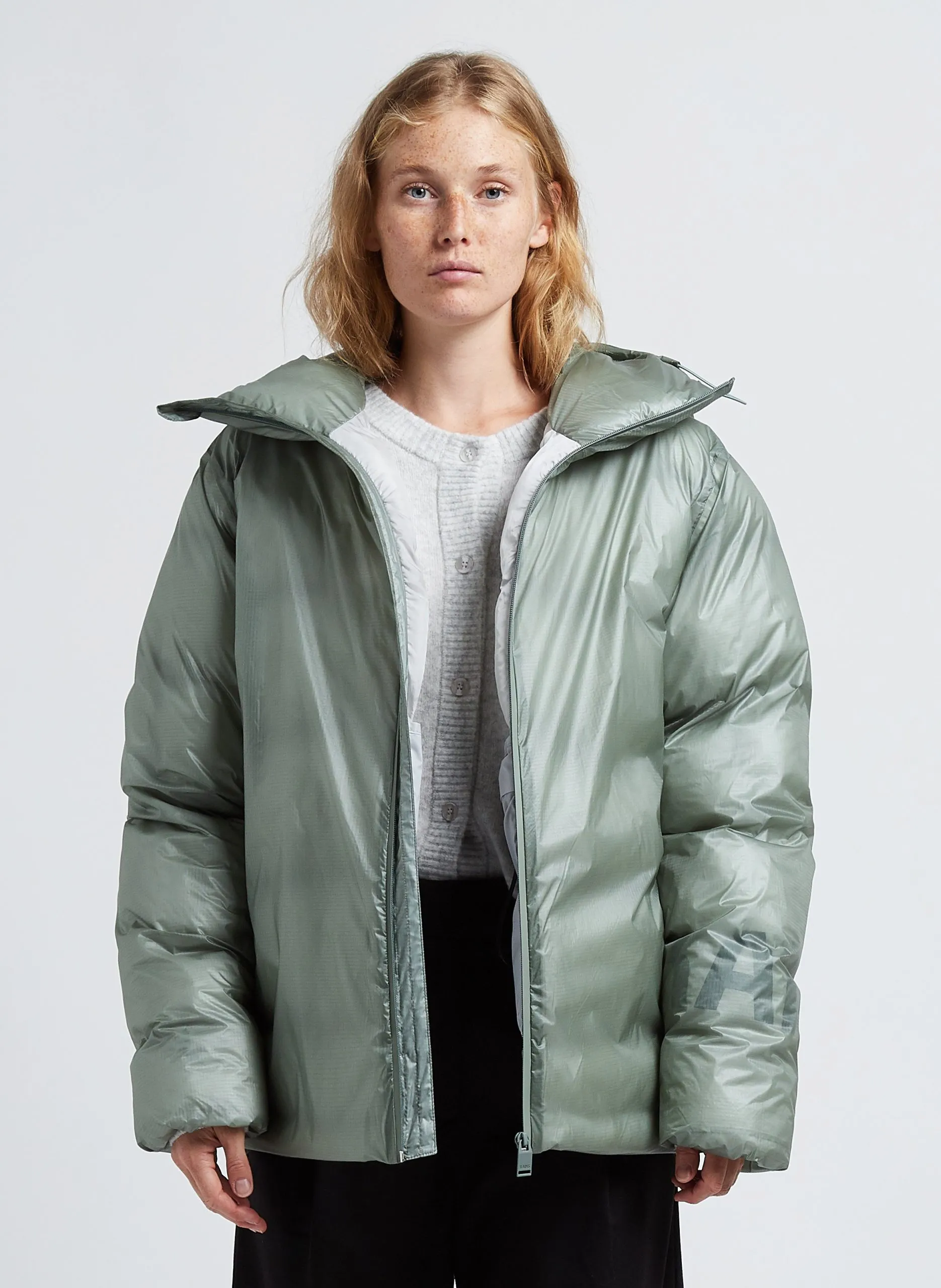 Doudoune col montant à capuche Vert KEVO