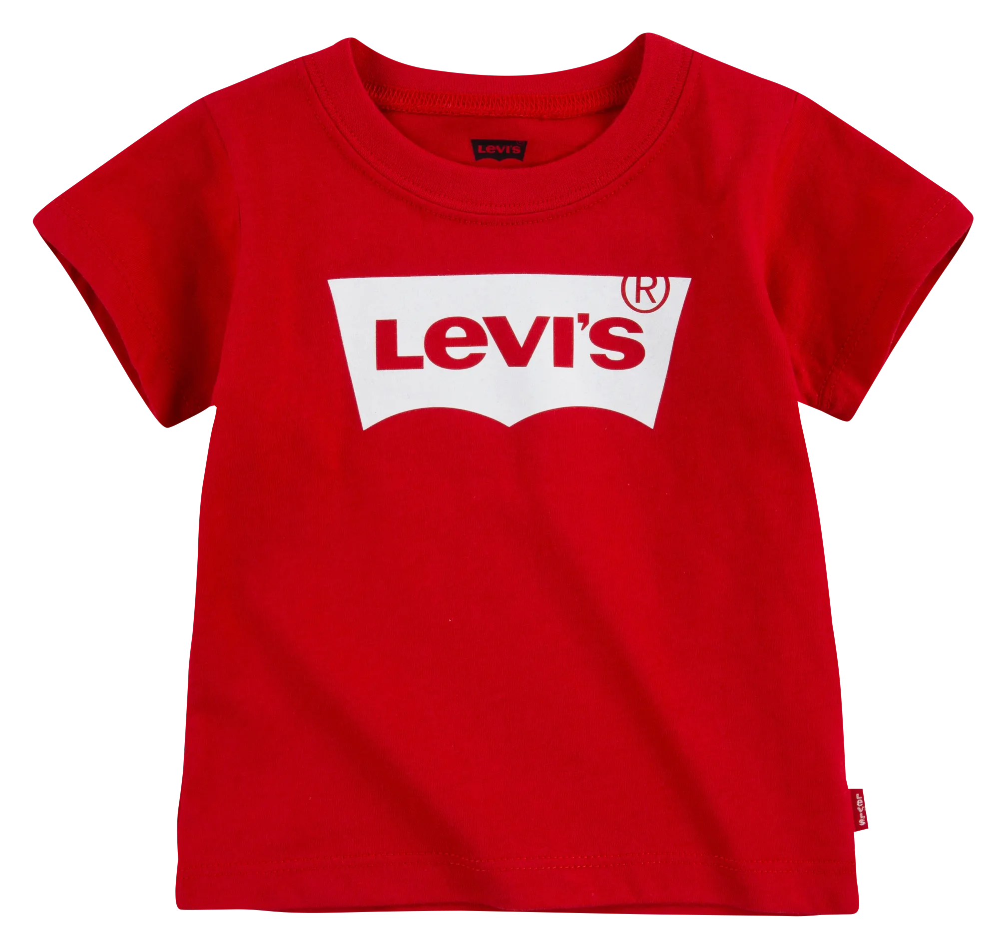 Tee-shirt col rond imprimé en coton mélangé Rouge