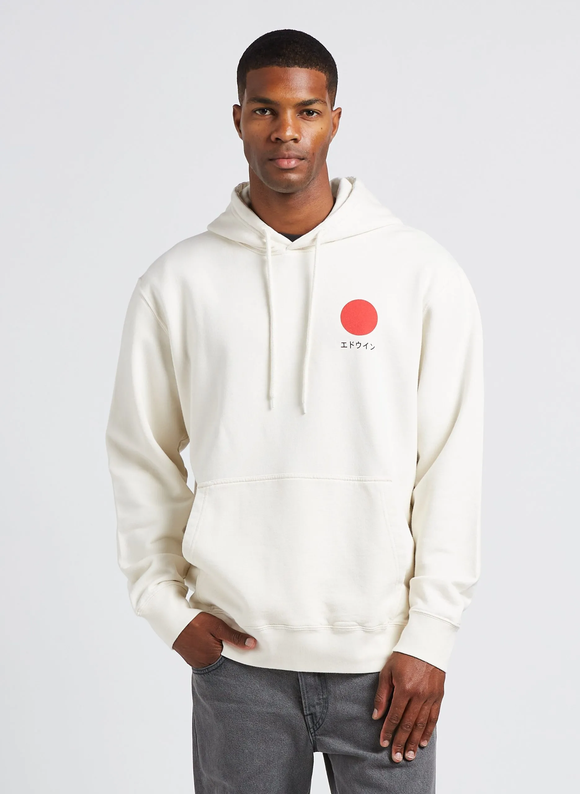 Sweat à capuche imprimé en coton Blanc