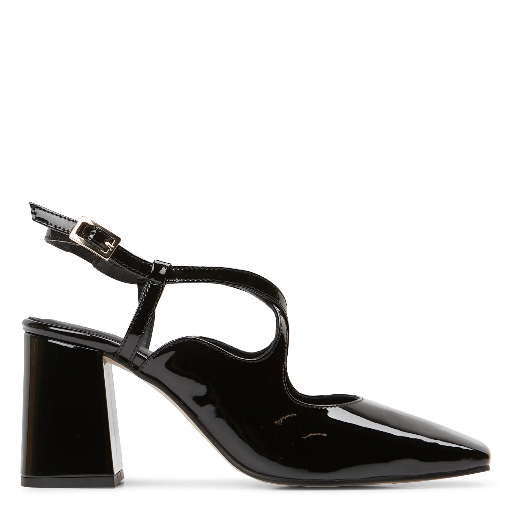 Sandales en cuir verni Noir REGGIE