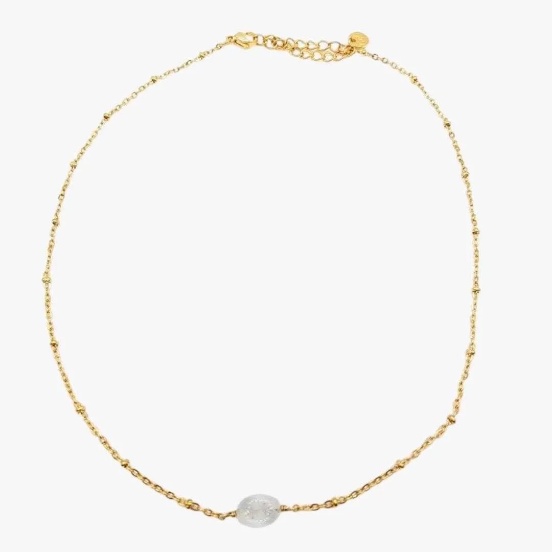 Collier pierre de lune Blanc BILLIE