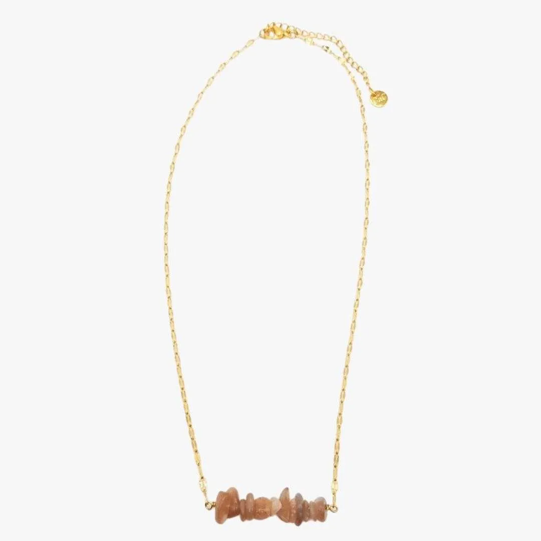 Collier pierre de soleil Orange DHARA