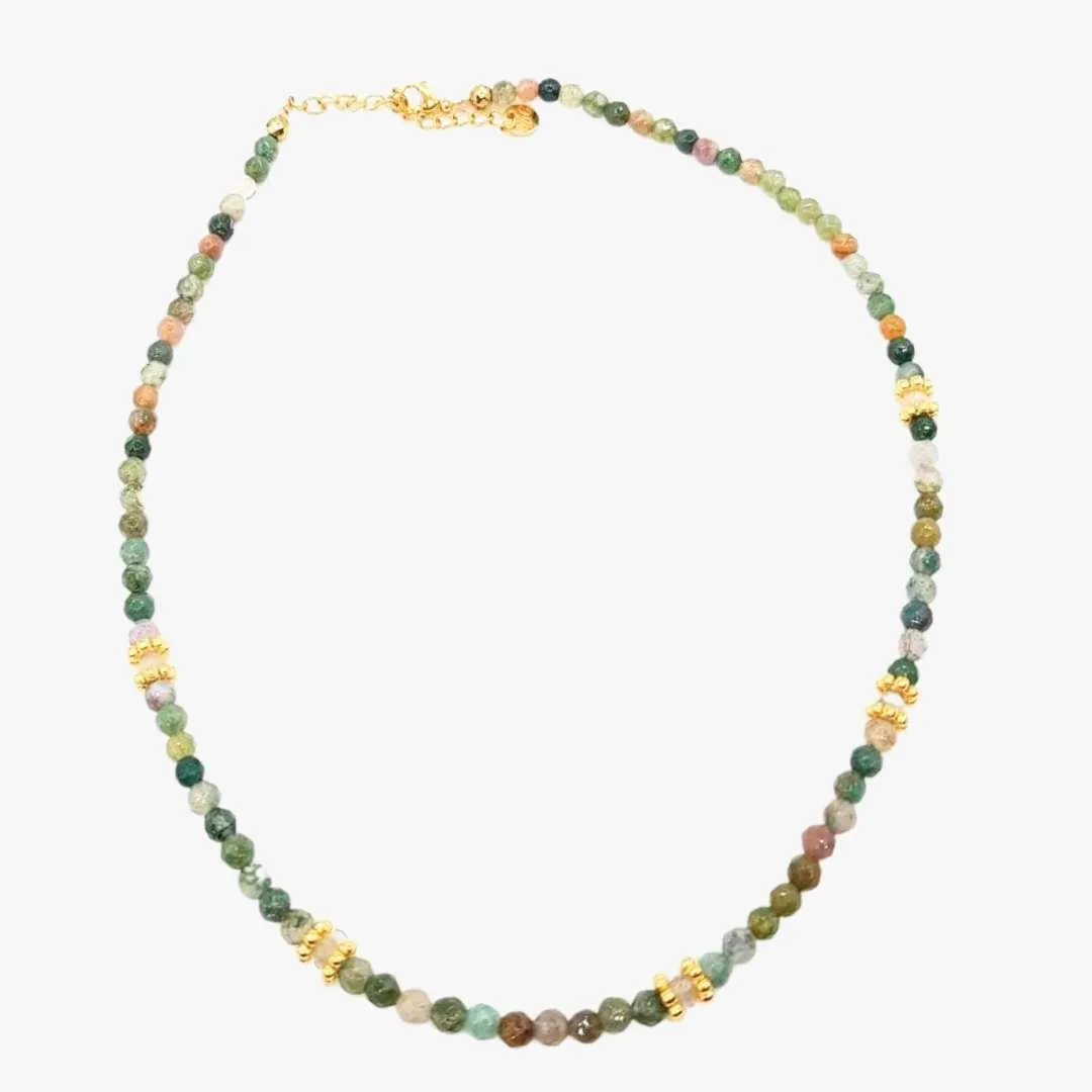 Collier agate indienne Bleu PAOLA