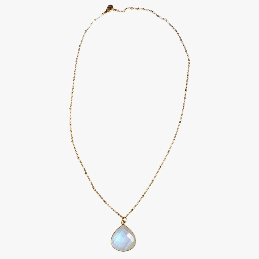 Collier pierre de lune Blanc JUSTINE