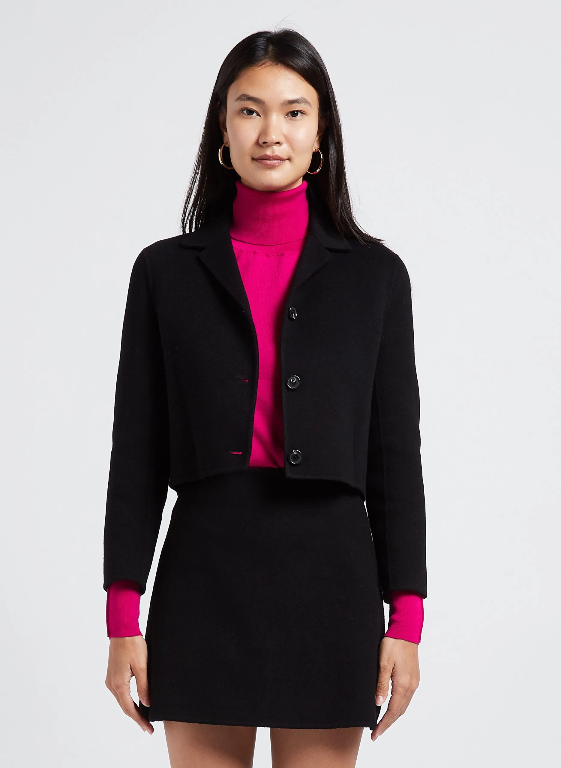 Blaze court en laine et cachemire Noir