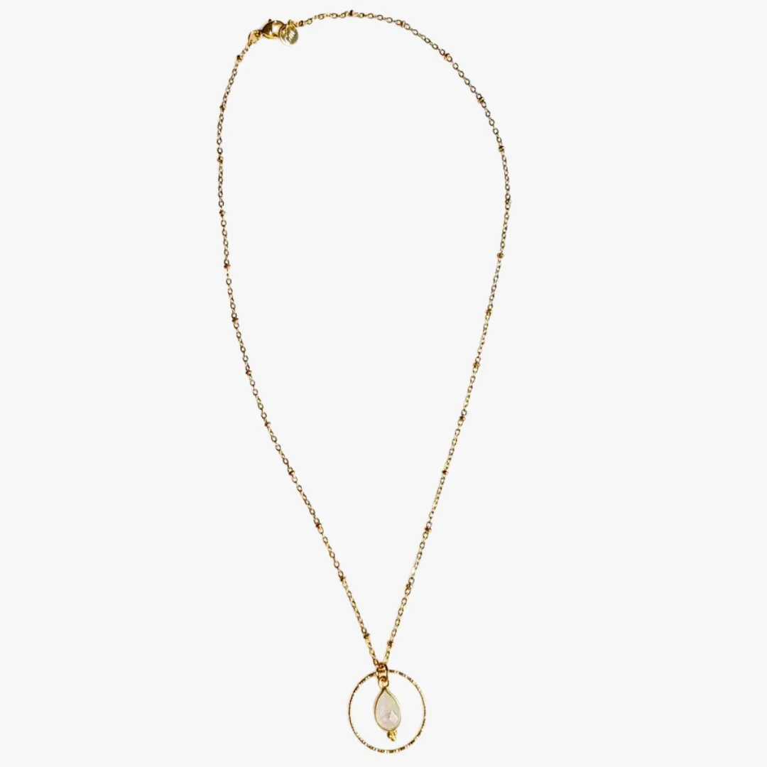 Collier pierre de lune Blanc CLEMENTINE