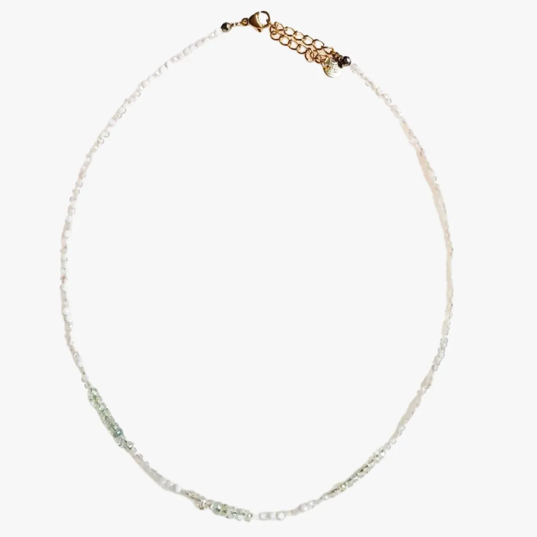Collier pierre de lune et morganite Blanc ANJALI
