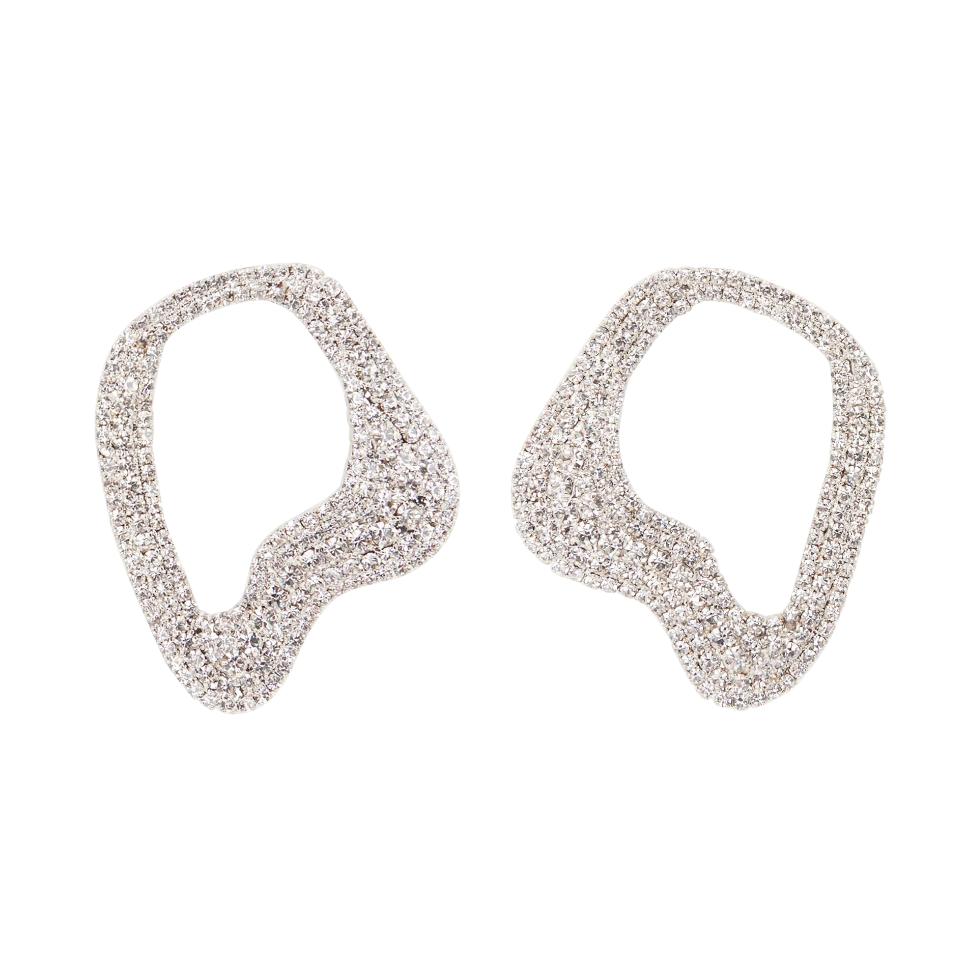 Boucles d'oreilles asymétriques cristaux Blanc