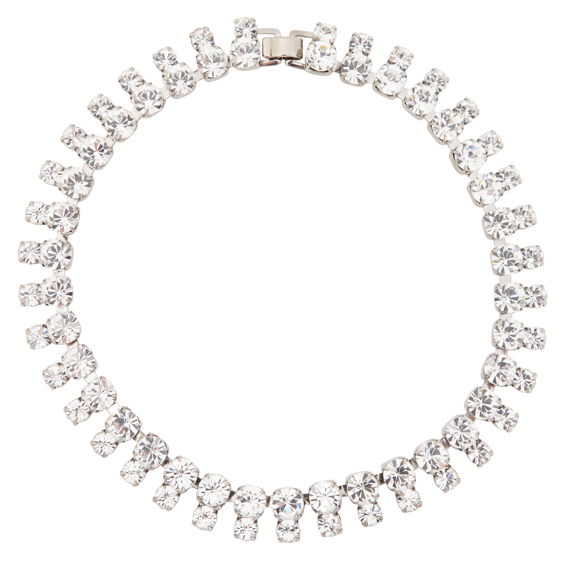 Collier ras de cou cristaux Blanc