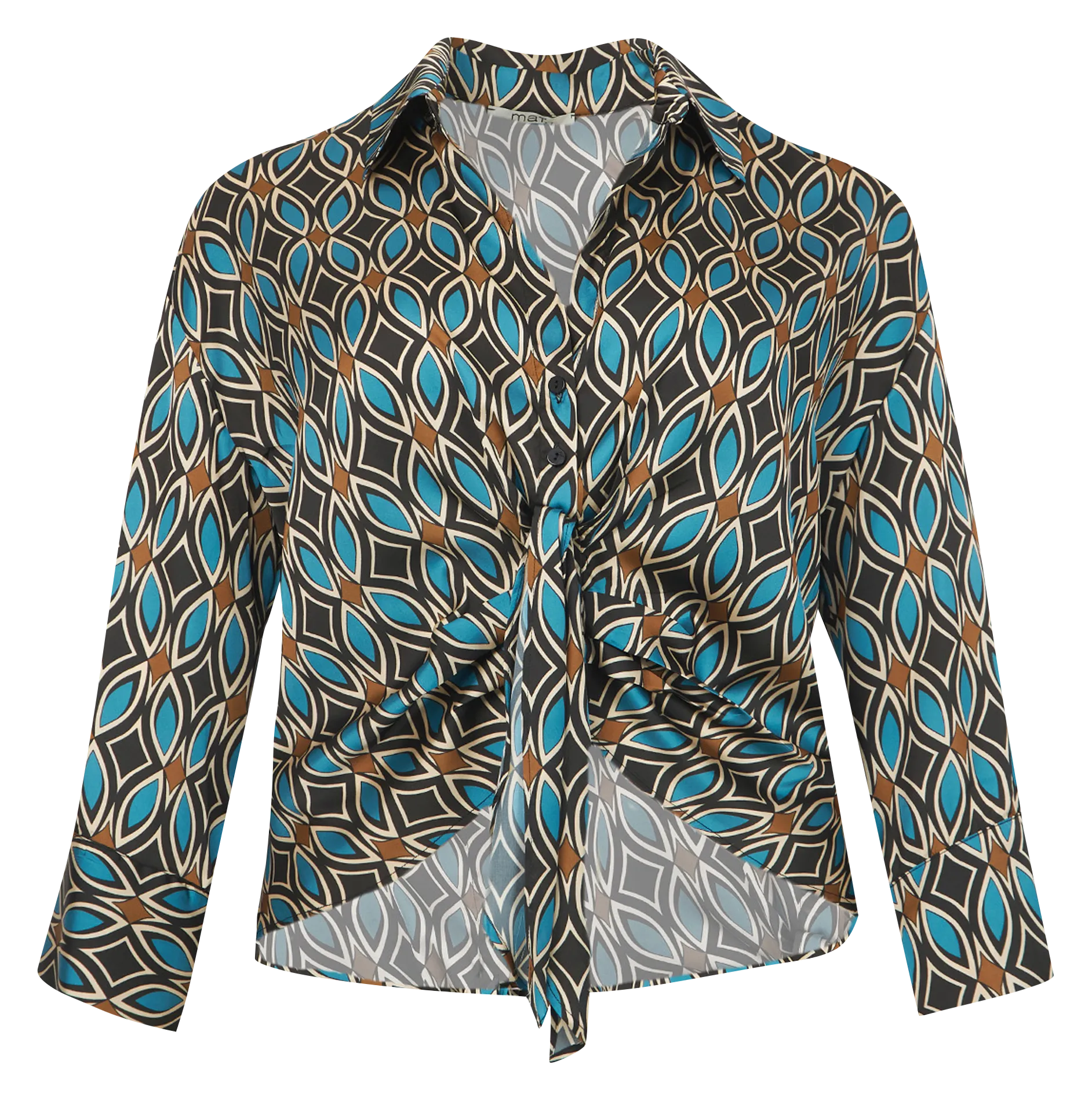 Chemisier court col classique imprimé Vert