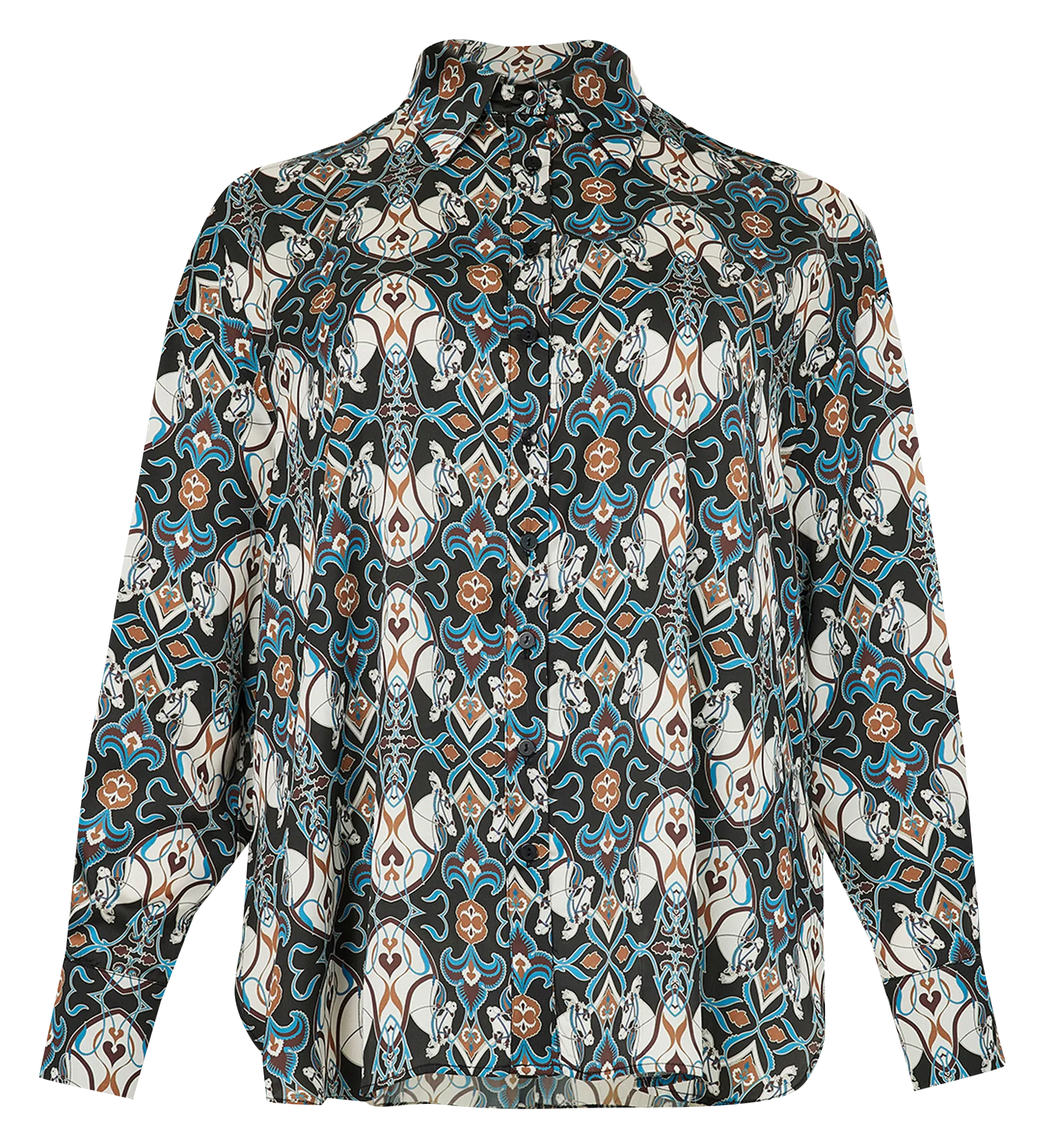 Chemise col classique imprimée Bleu