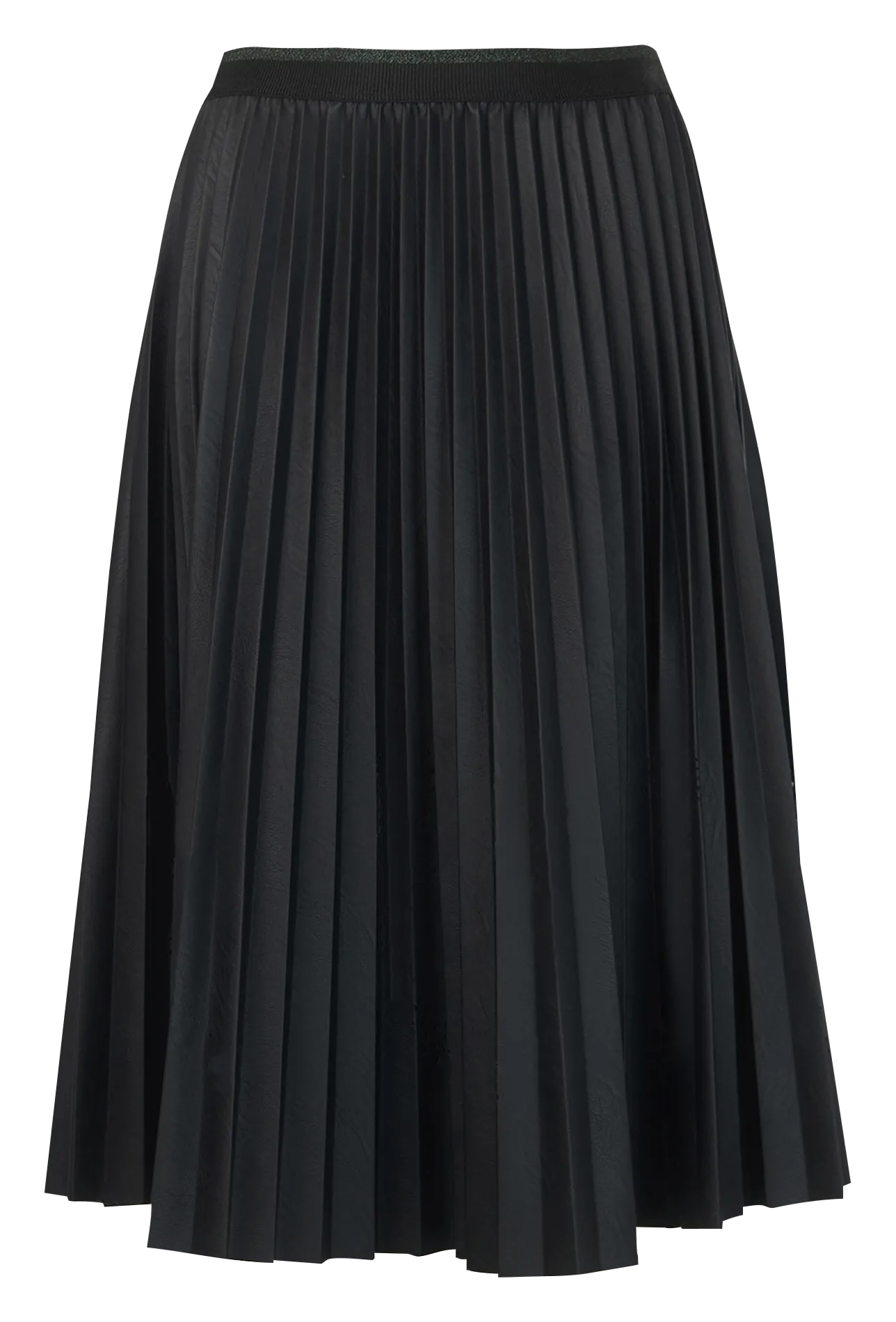 Jupe midi plissée et satinée Noir