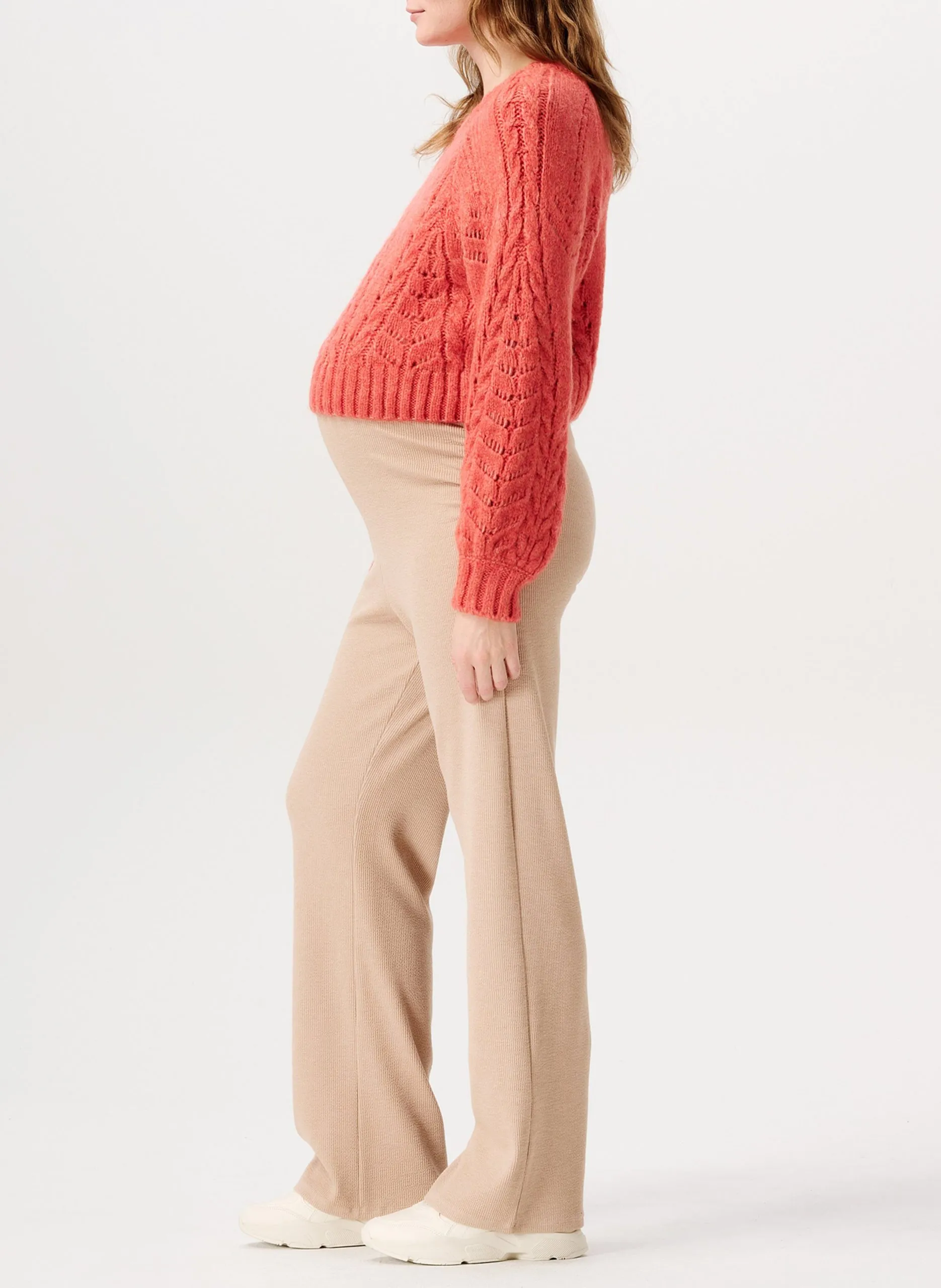 Pantalon droit stretch de grossesse Beige EDIME