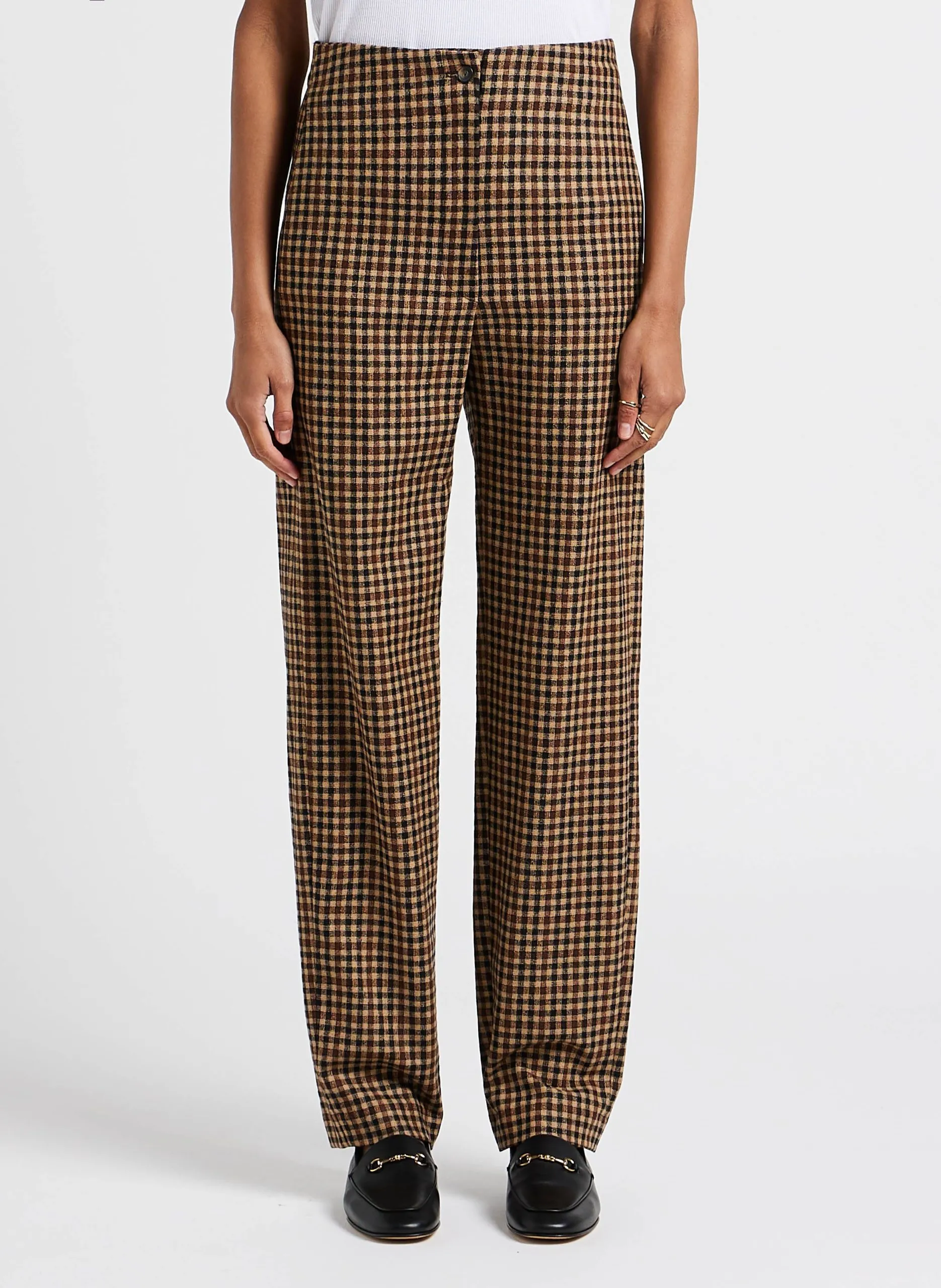 Pantalon droit taille haute Beige PARSO