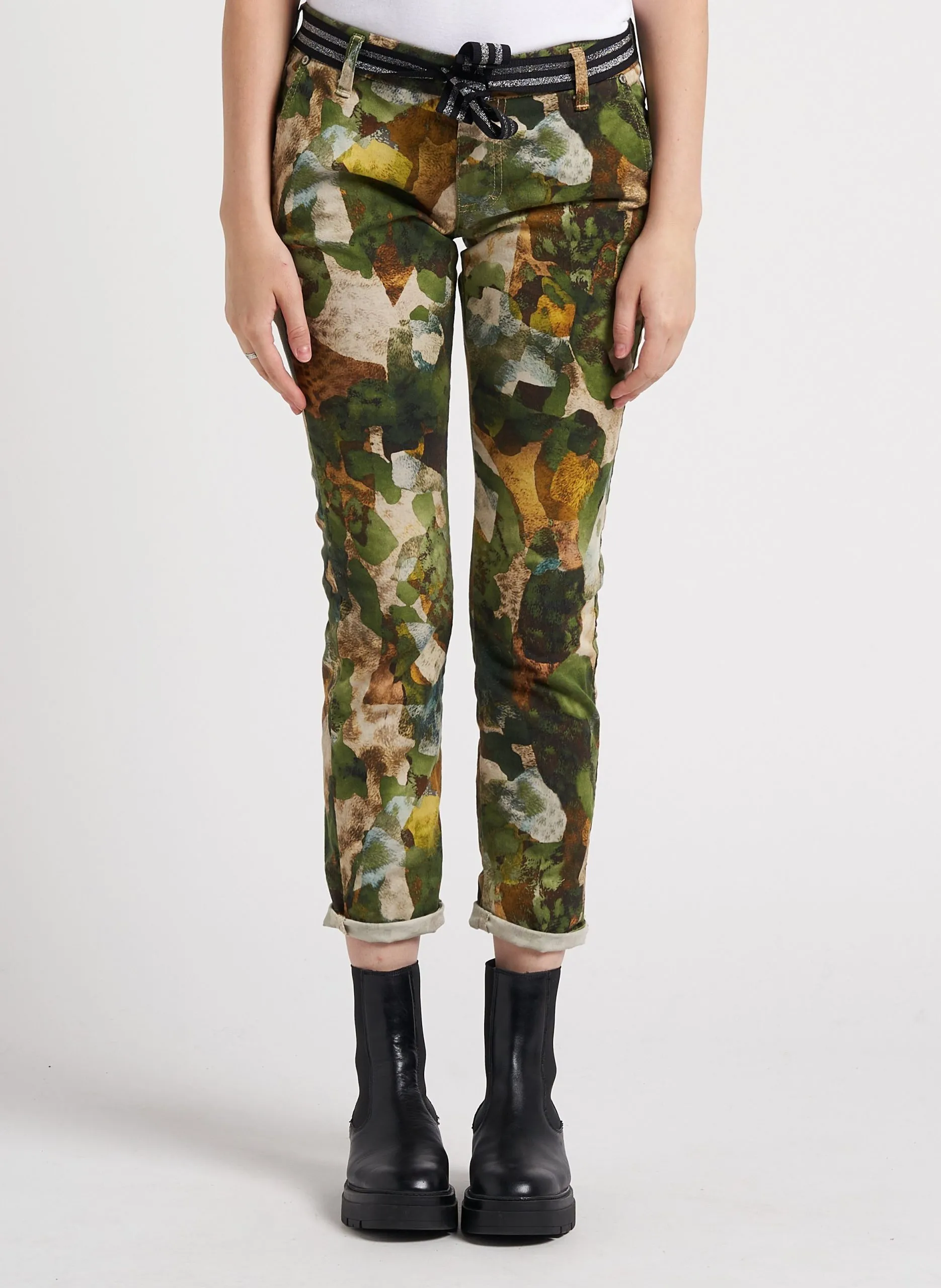 Pantalon chino en coton imprimé Multicolore