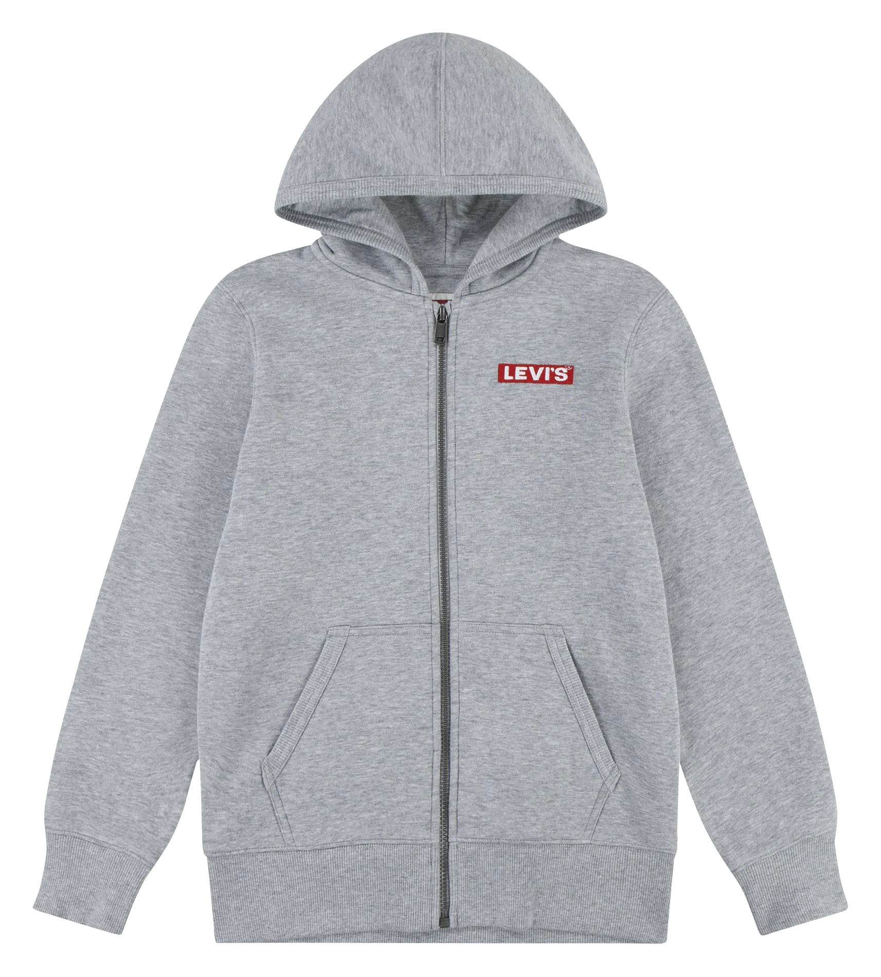 Sweat à capuche droit en coton mélangé Gris