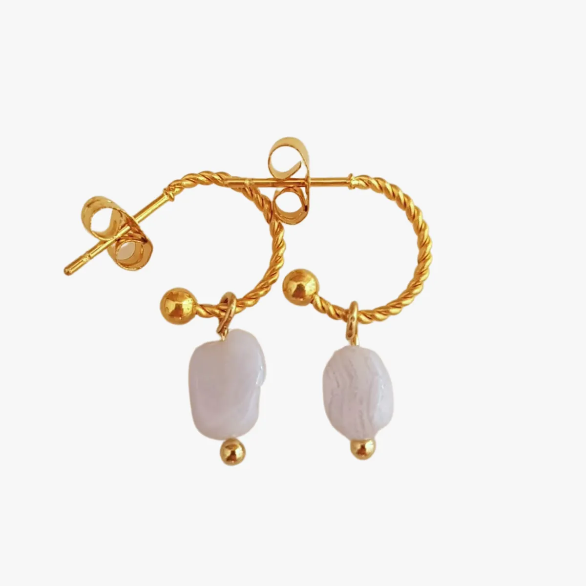 Boucles d'oreilles calcedoine Bleu FAME