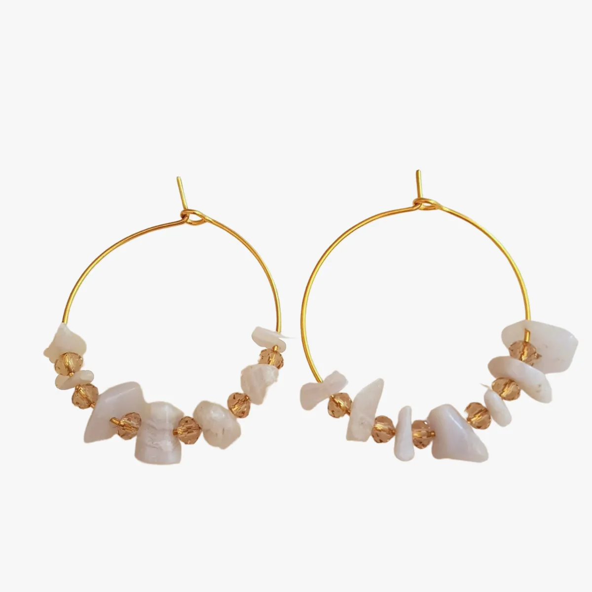 Boucles d'oreilles calcedoine Bleu PRISCA