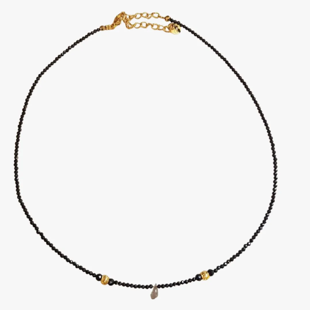 Collier spinelle Noir ALINIA