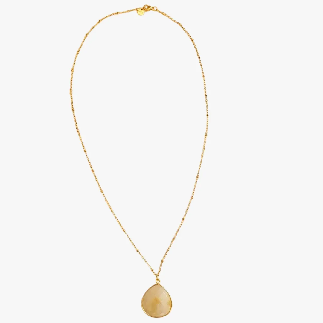 Collier golden rutile Jaune JUSTINE