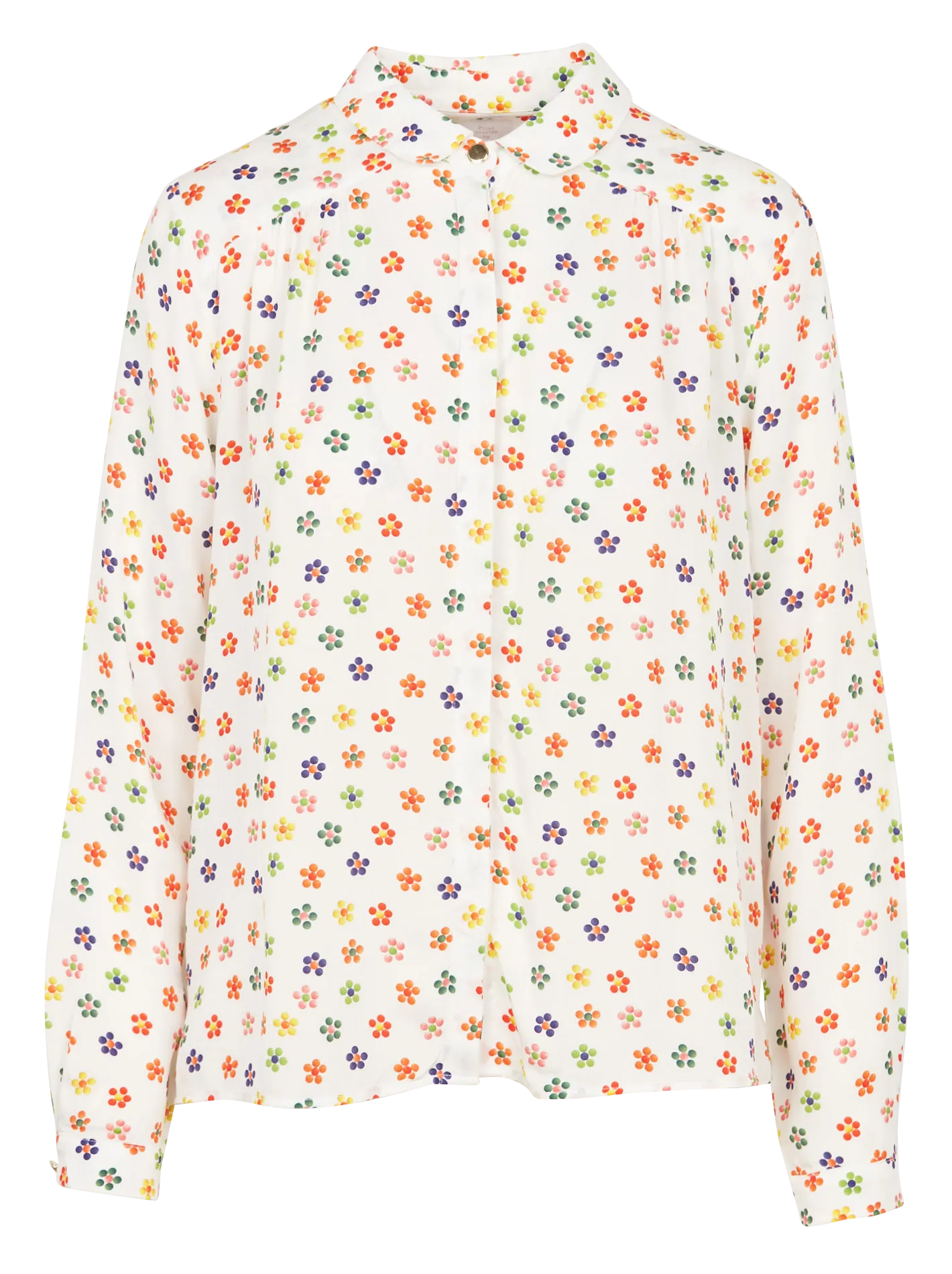 Chemisier col classique imprimé Blanc