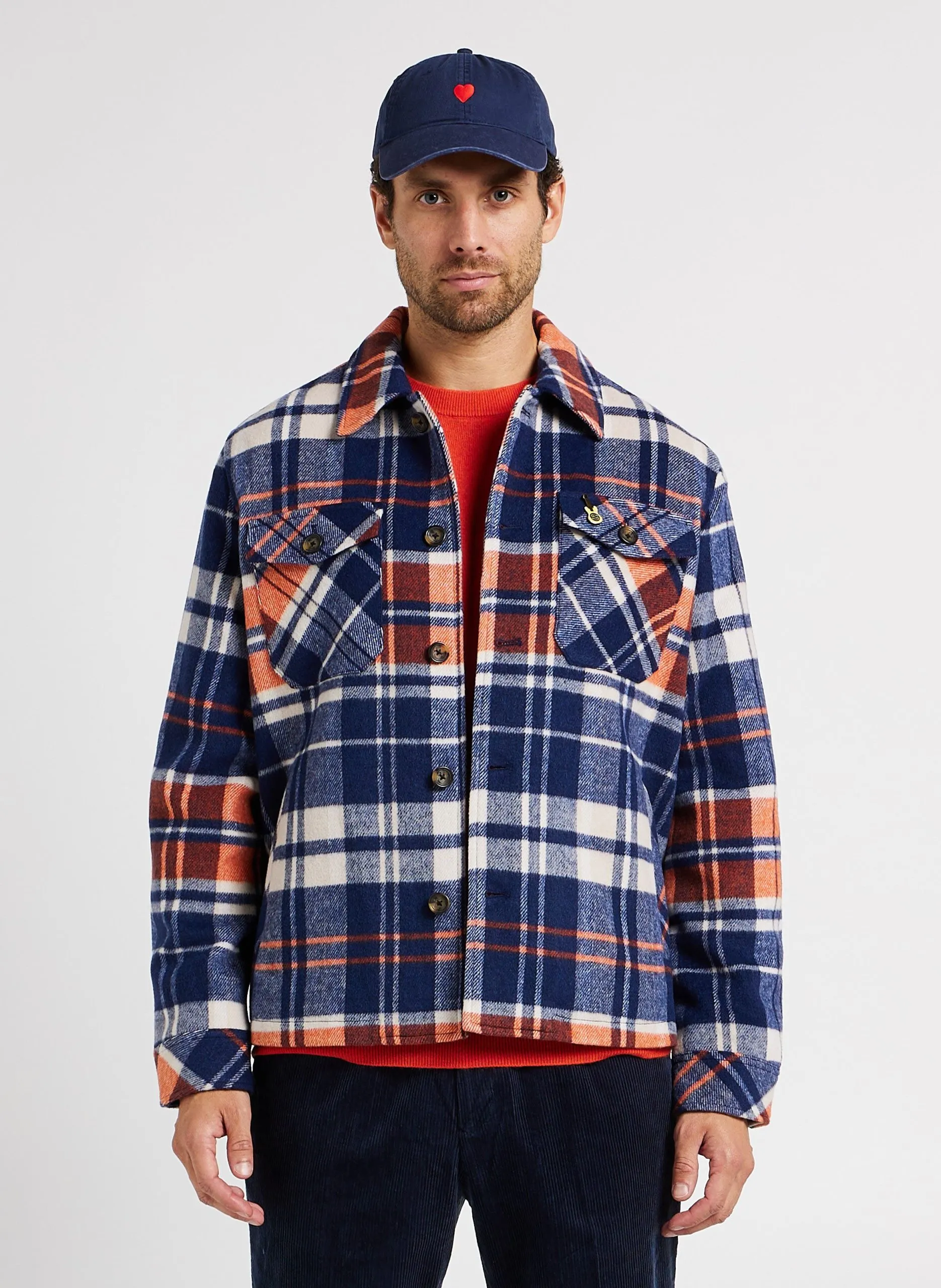 Surchemise droite à col classique Bleu