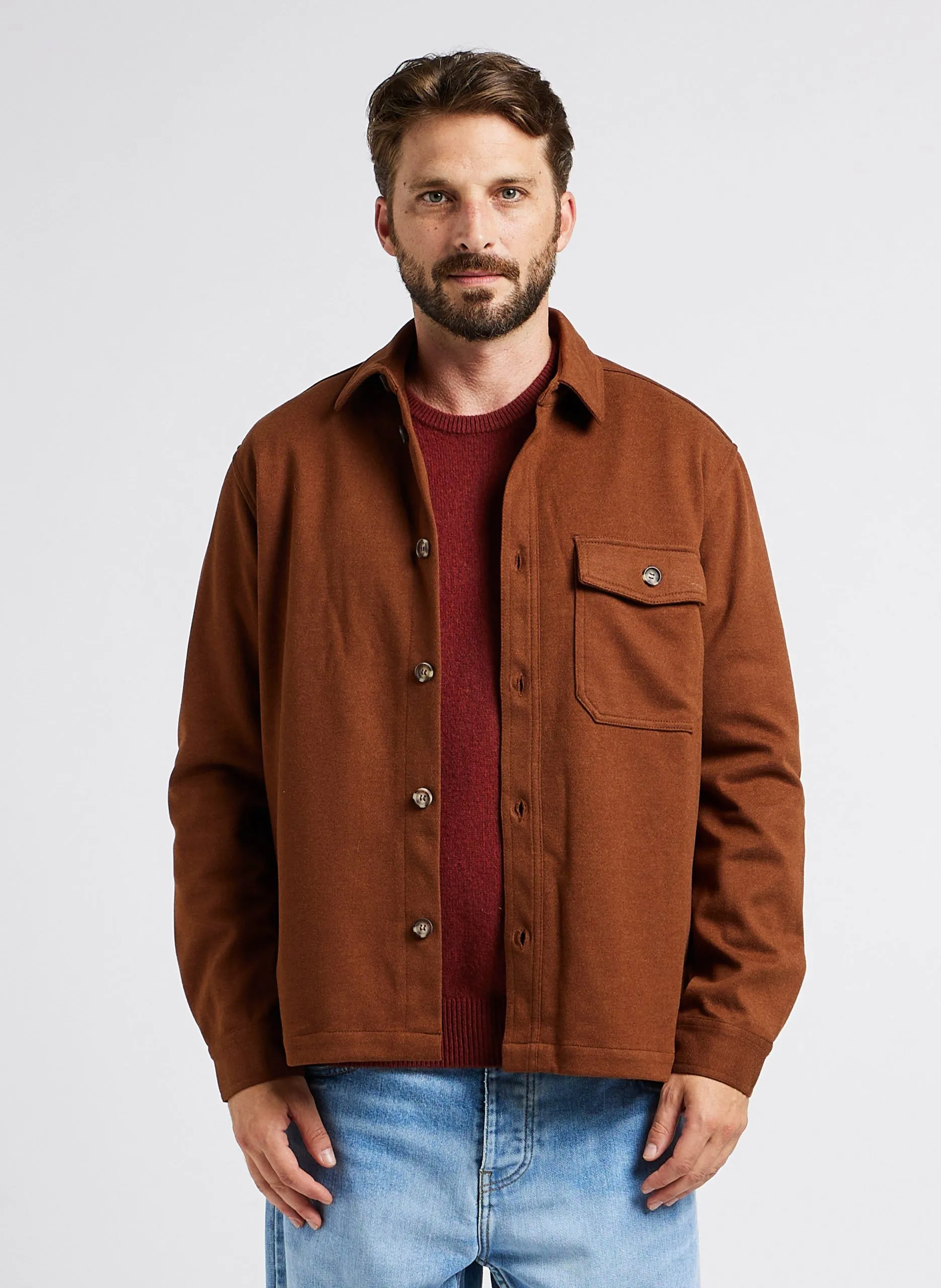 Surchemise col classique Marron Harman 9241