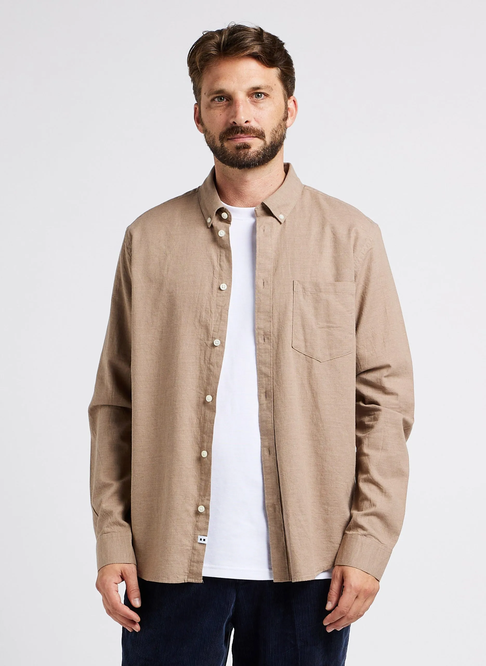 Chemise regular-fit en coton bio Beige Jay 3.0