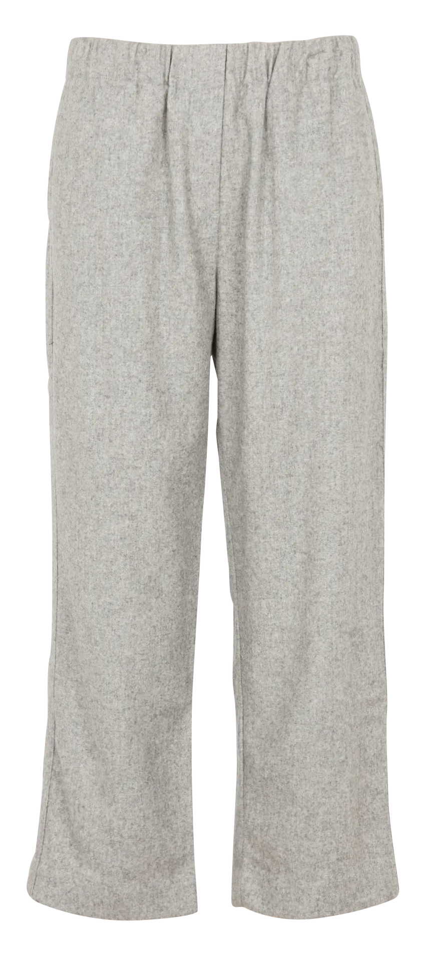 Pantalon droit en flanelle de laine mélangée Gris PENNY