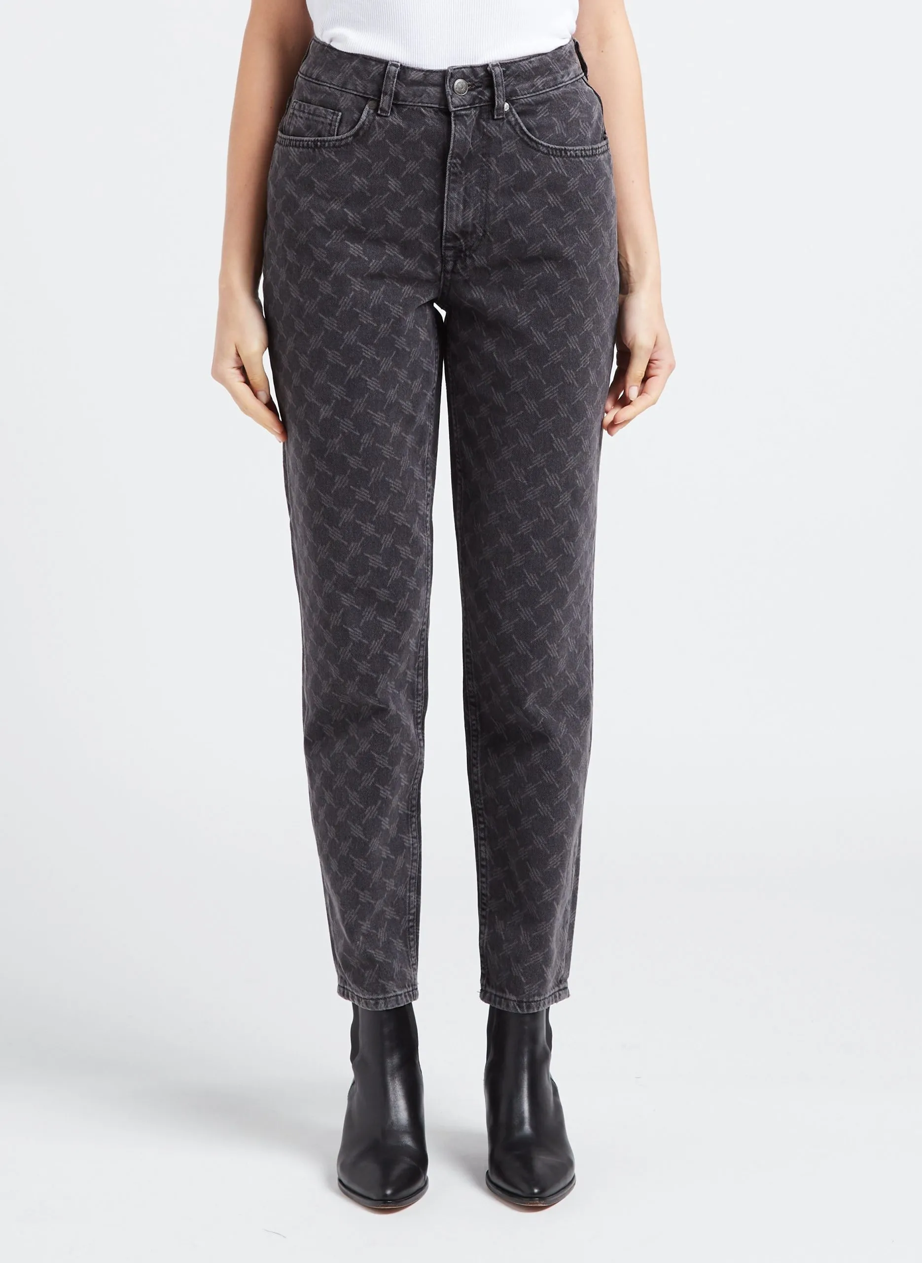 Jean droit en coton mélangé Noir SAVA