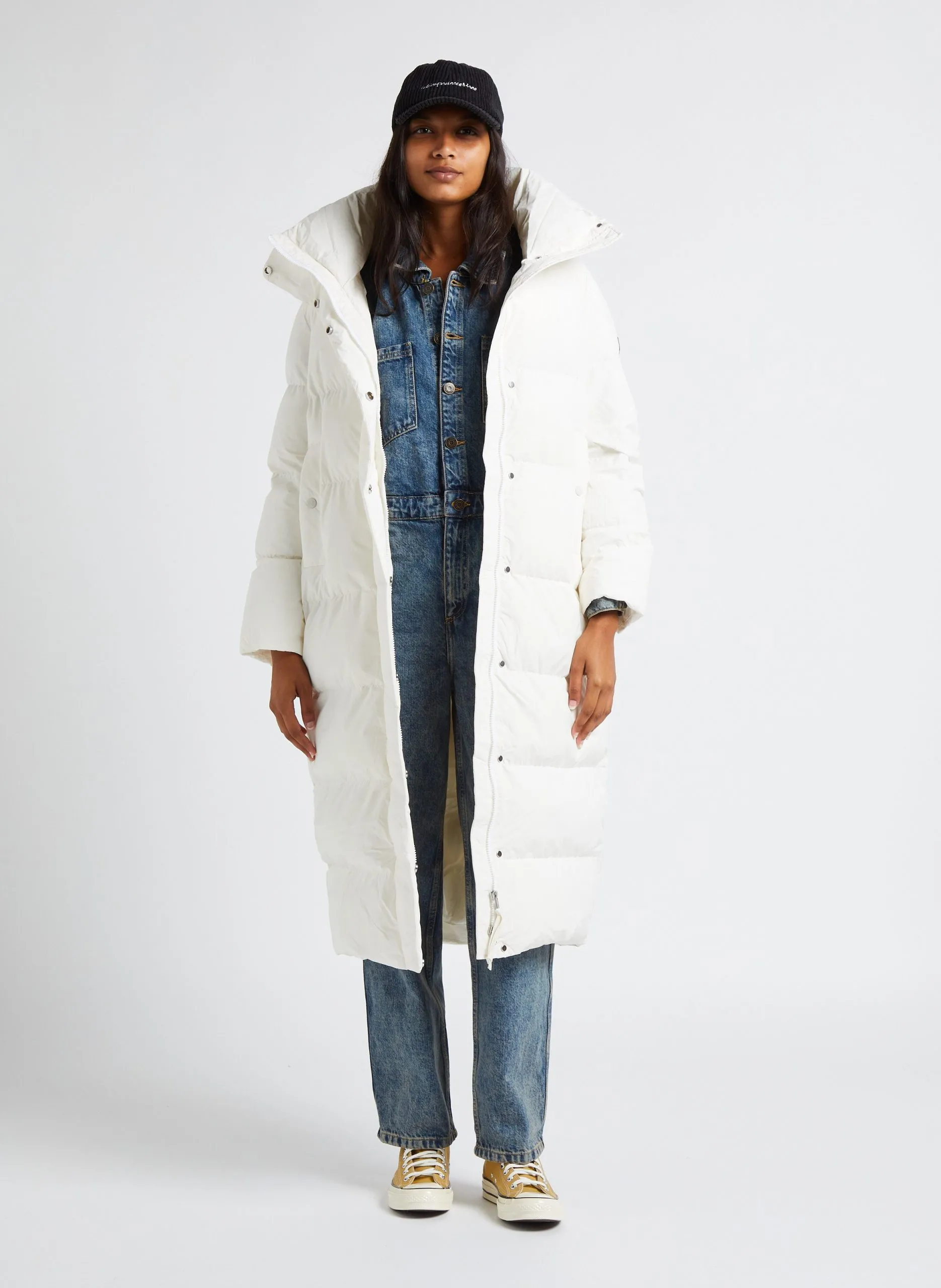 Doudoune longue col montnat Blanc