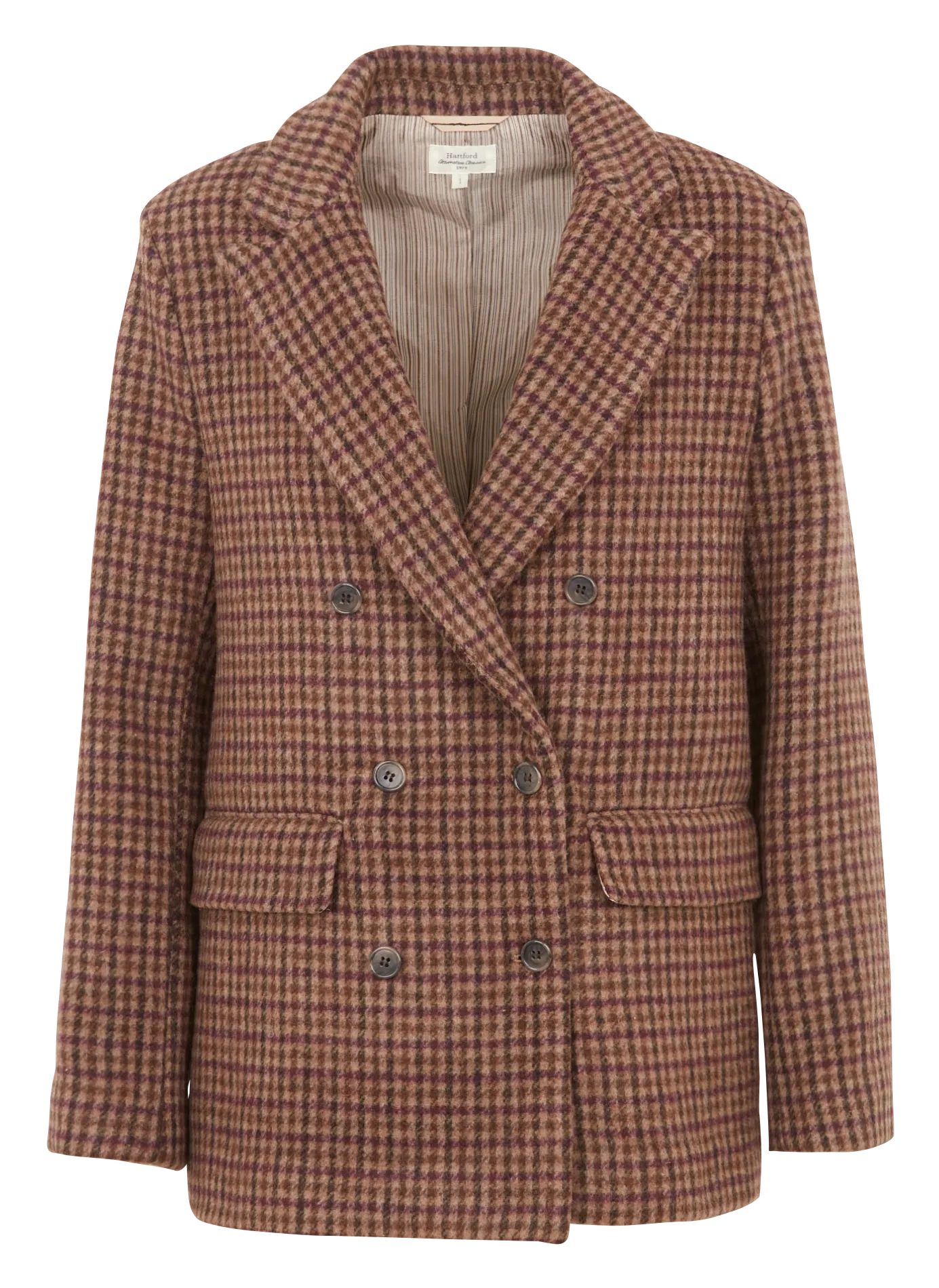 Veste tailleur droite imprimée Marron VELIZE