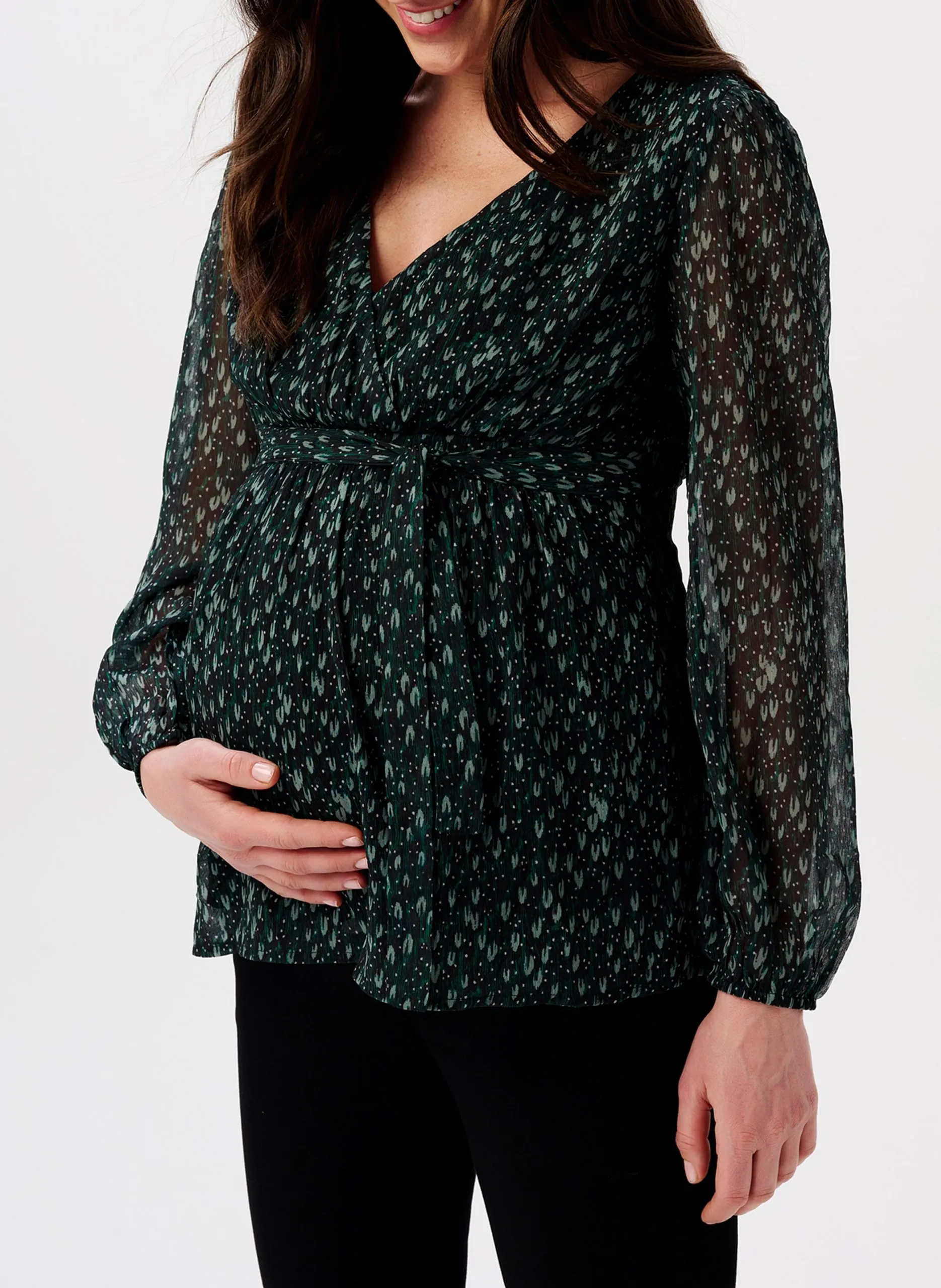 Blouse de grossesse cache coeur Vert FOGGIA