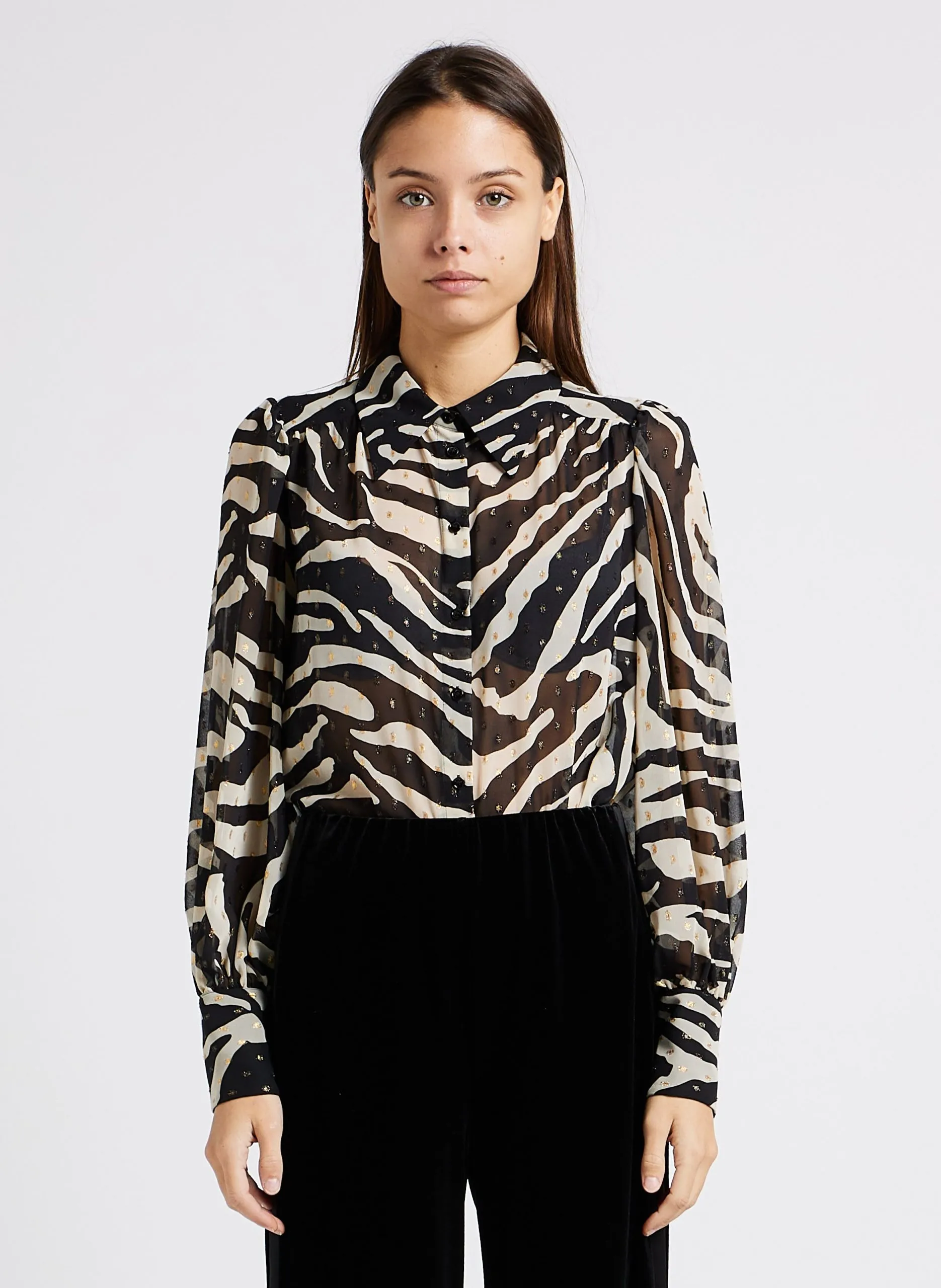 Chemise droite col classique imprimée Multicolore GIO