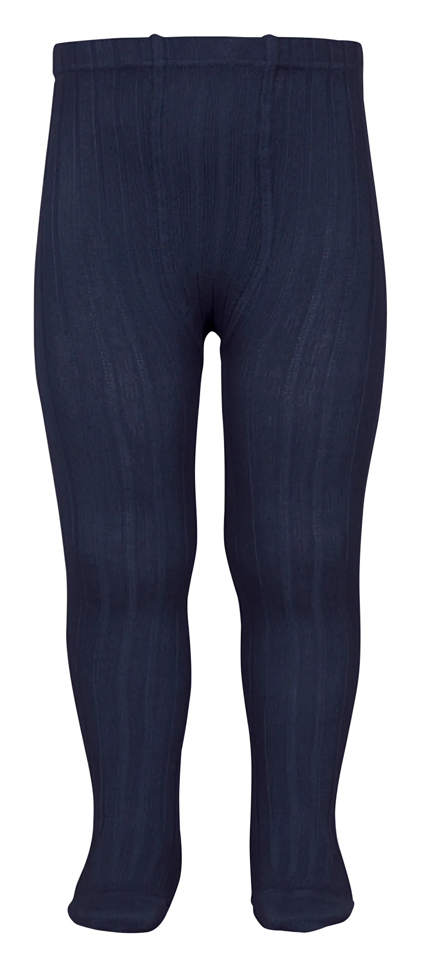 Collants côtelés en coton mélangé Bleu