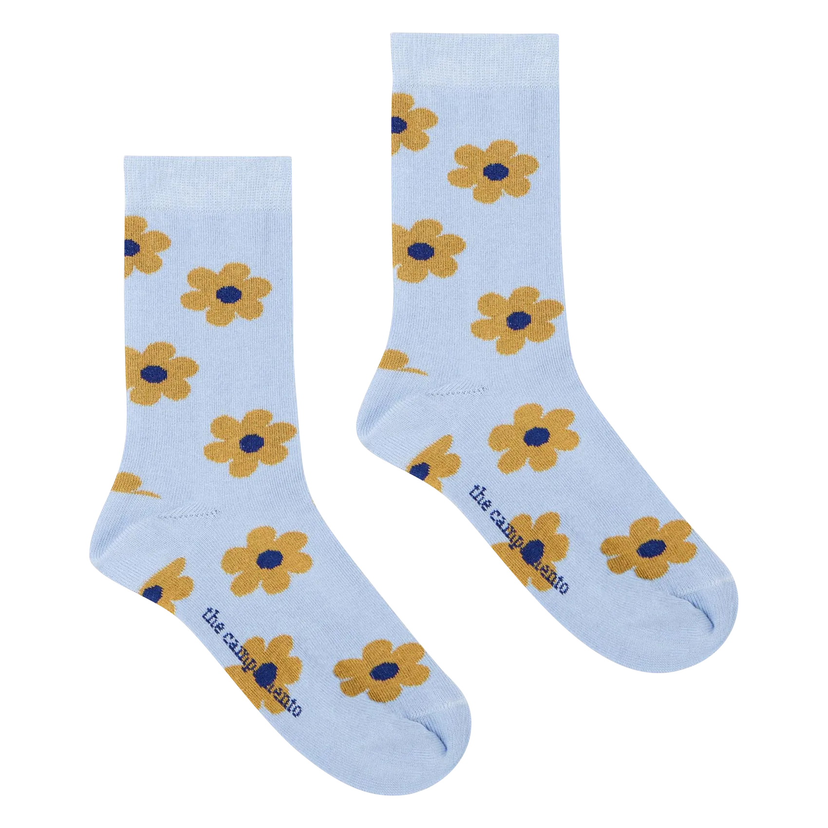 Chaussettes jacquard en coton mélangé Bleu