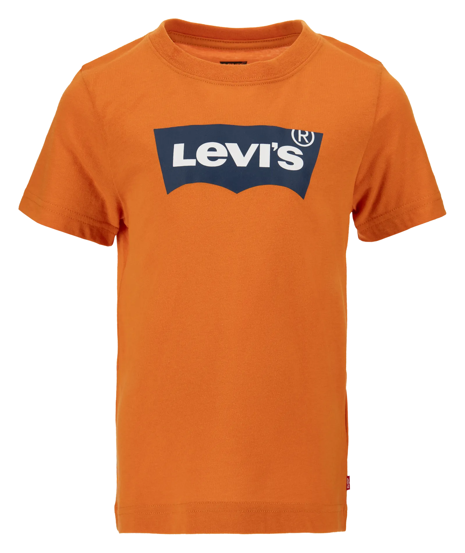 Tee-shirt col rond sérigraphié en coton mélangé Orange