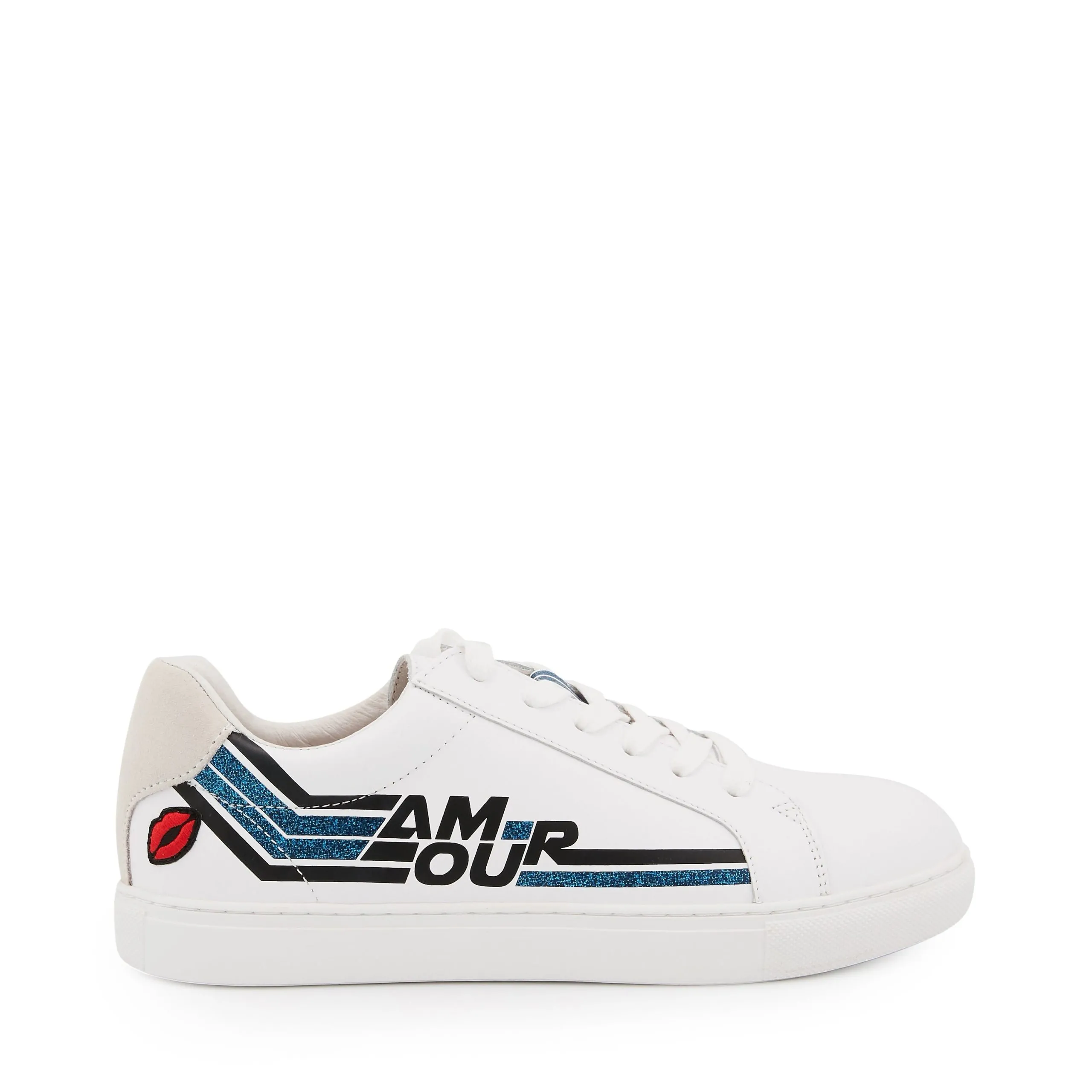 Sneakers en cuir Blanc SIMONE RETRO AMOUR