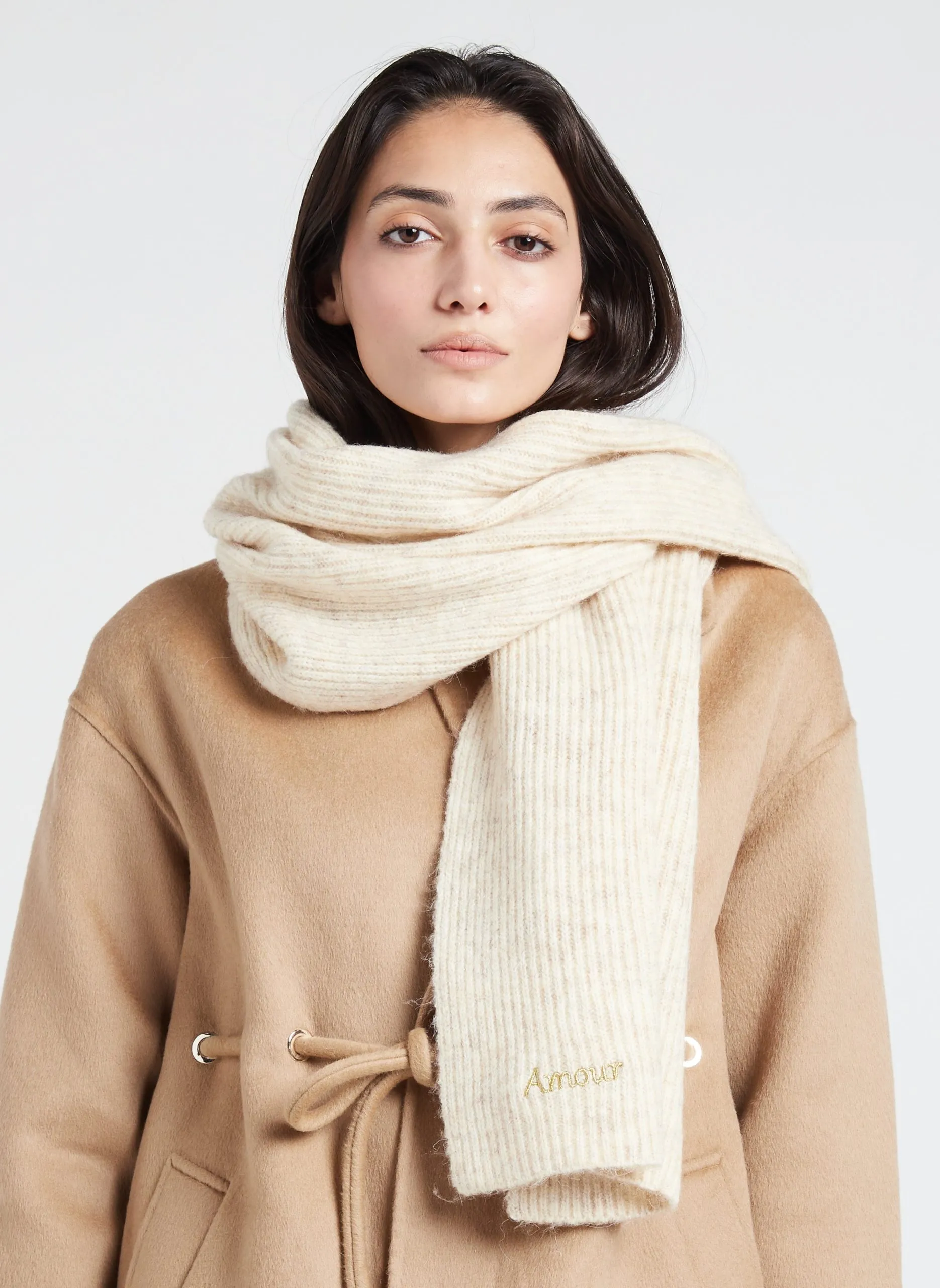 Echarpe brodée "amour" Blanc EDDIE