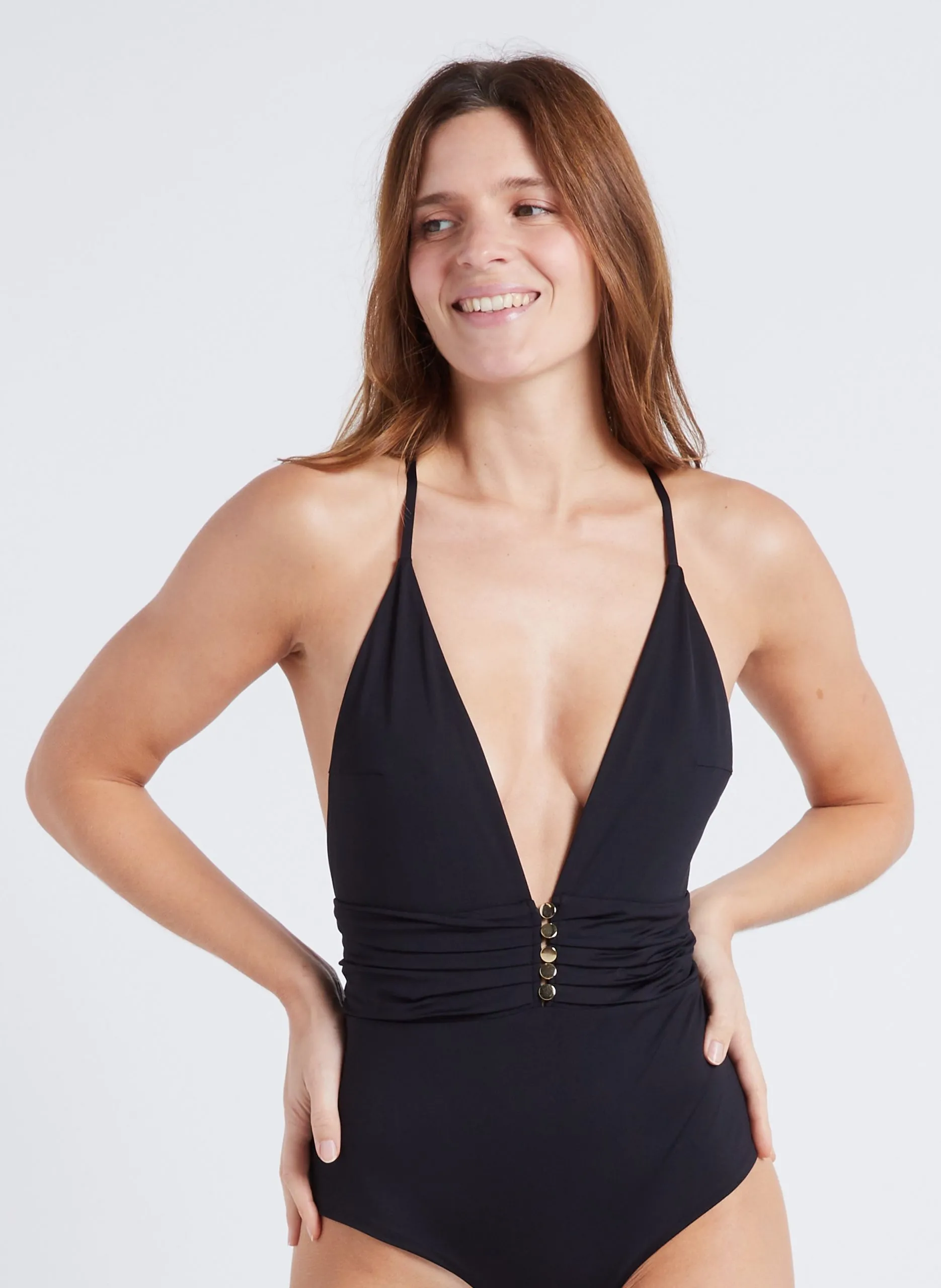 Maillot de bain 1 pièce triangle Noir SASHA