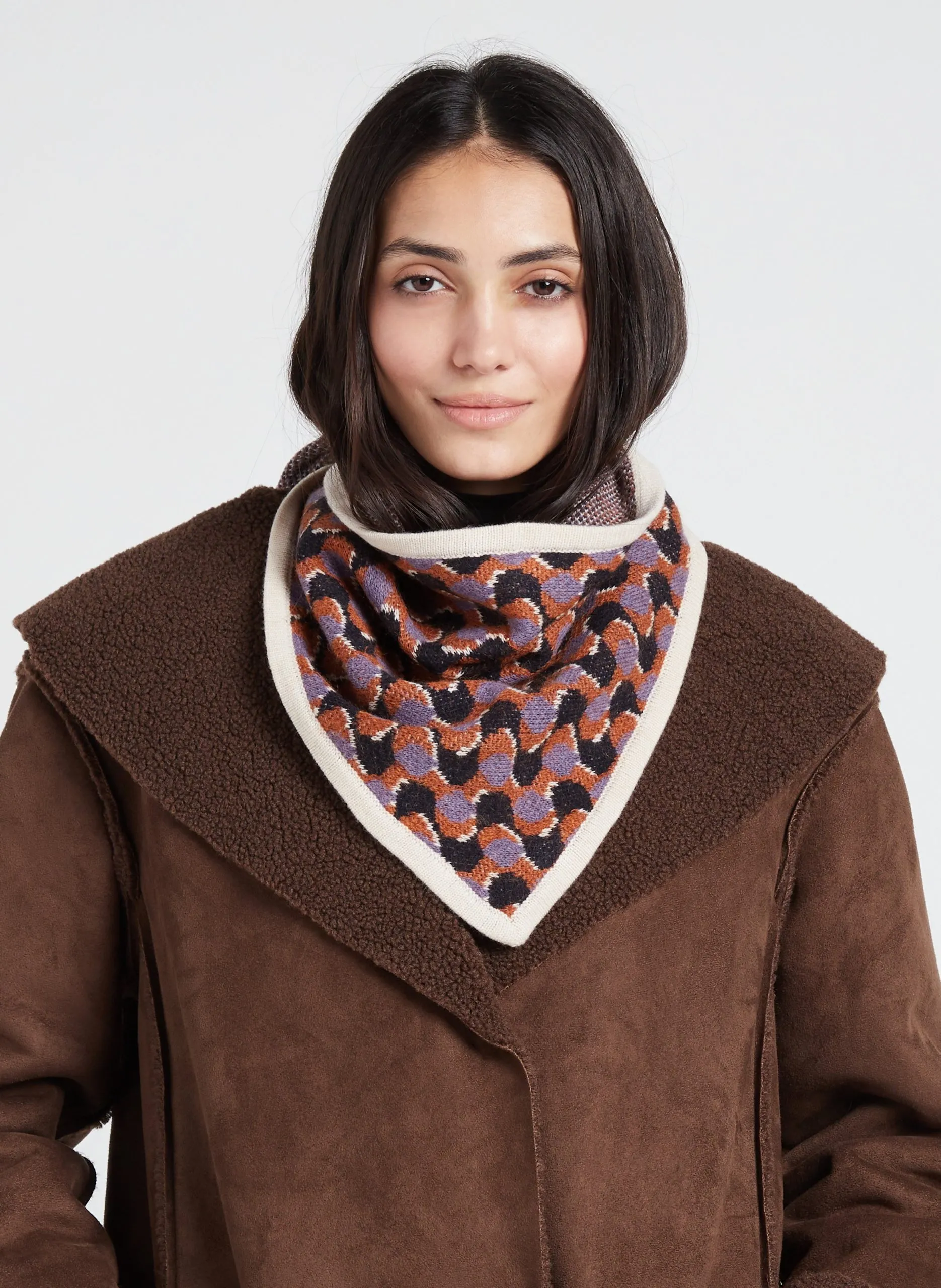 Mini triangle en laine mélangée Violet ONDE