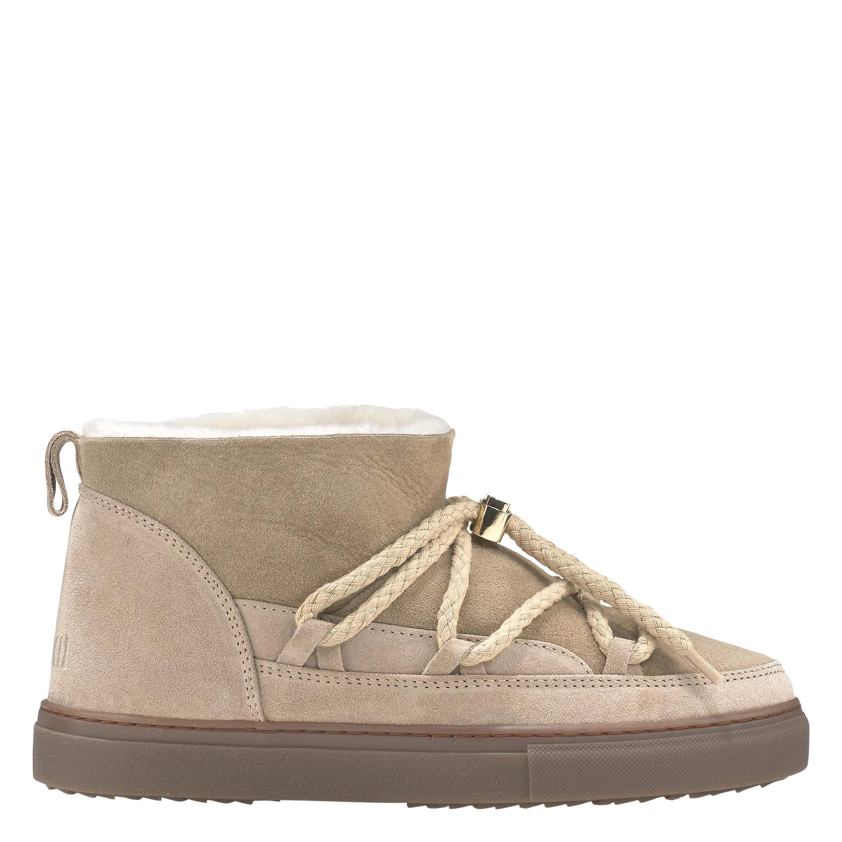 Boots fourrées en cuir velours Beige CLASSIC LOW