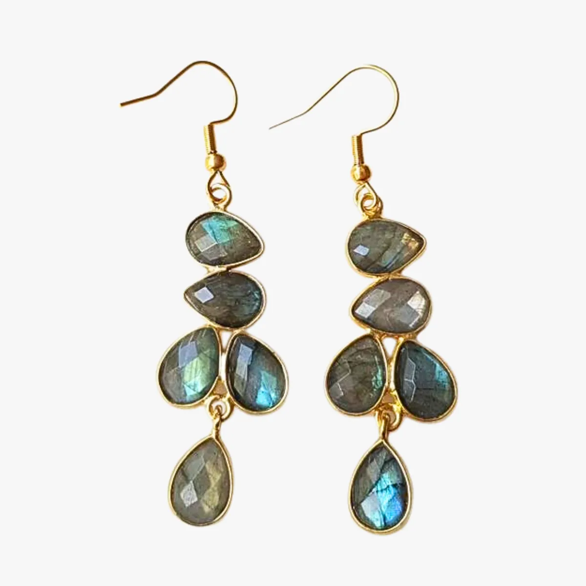 Boucles d'oreilles labradorite Gris MAYRA