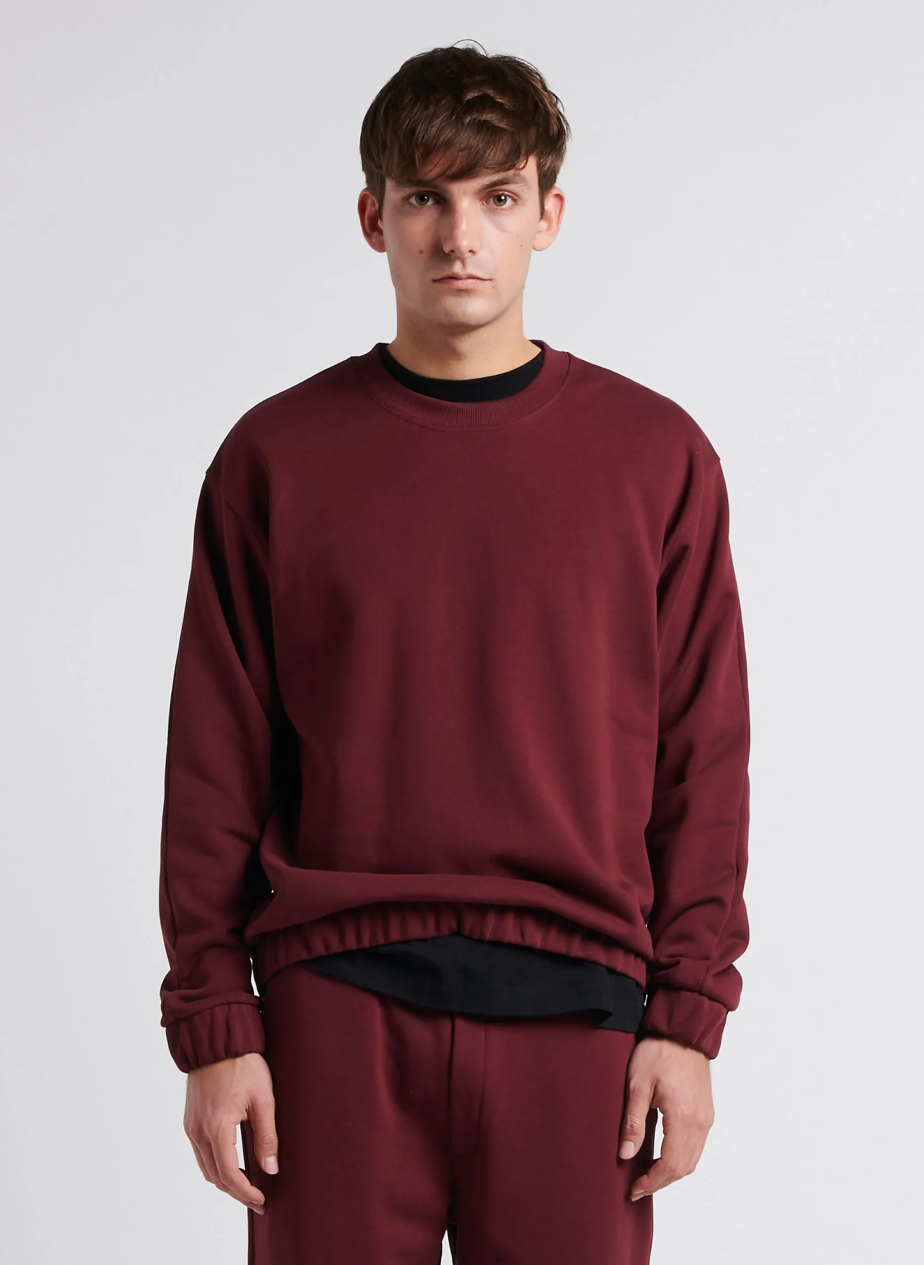 Sweatshirt ample col rond en coton Violet BAVRIL