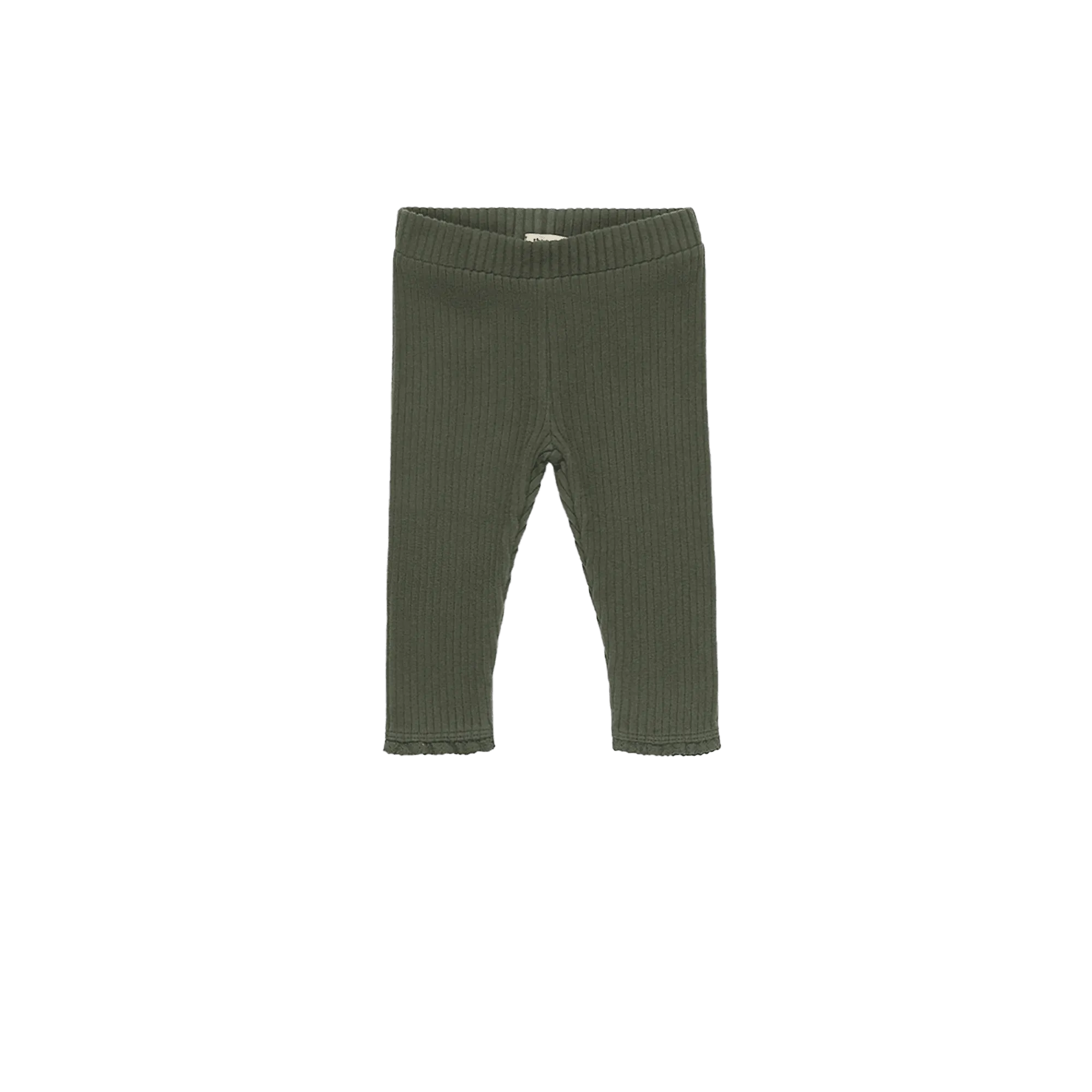 Legging côtelé en coton Vert BETSY