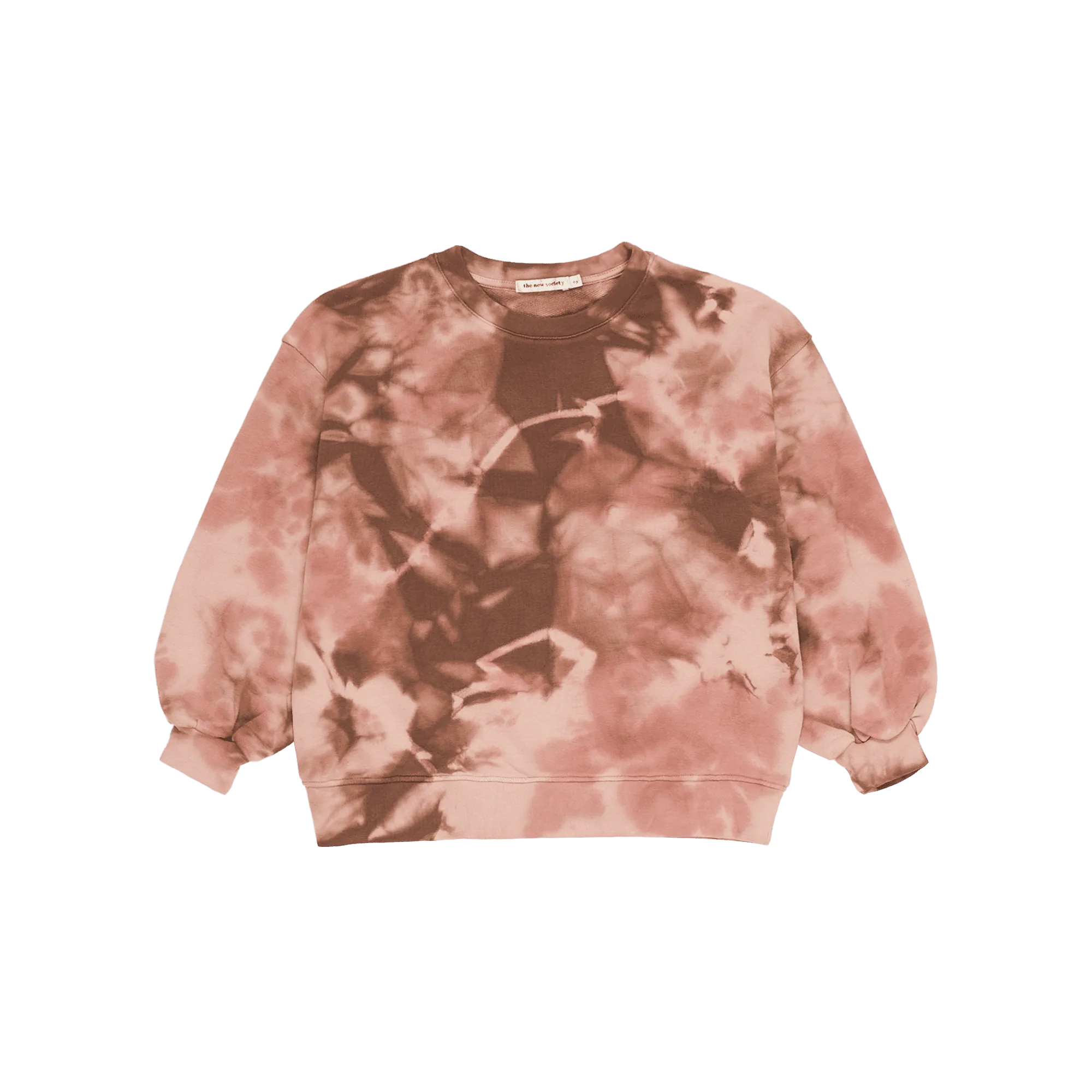 Sweat ample col rond en coton imprimé Marron LAURENT