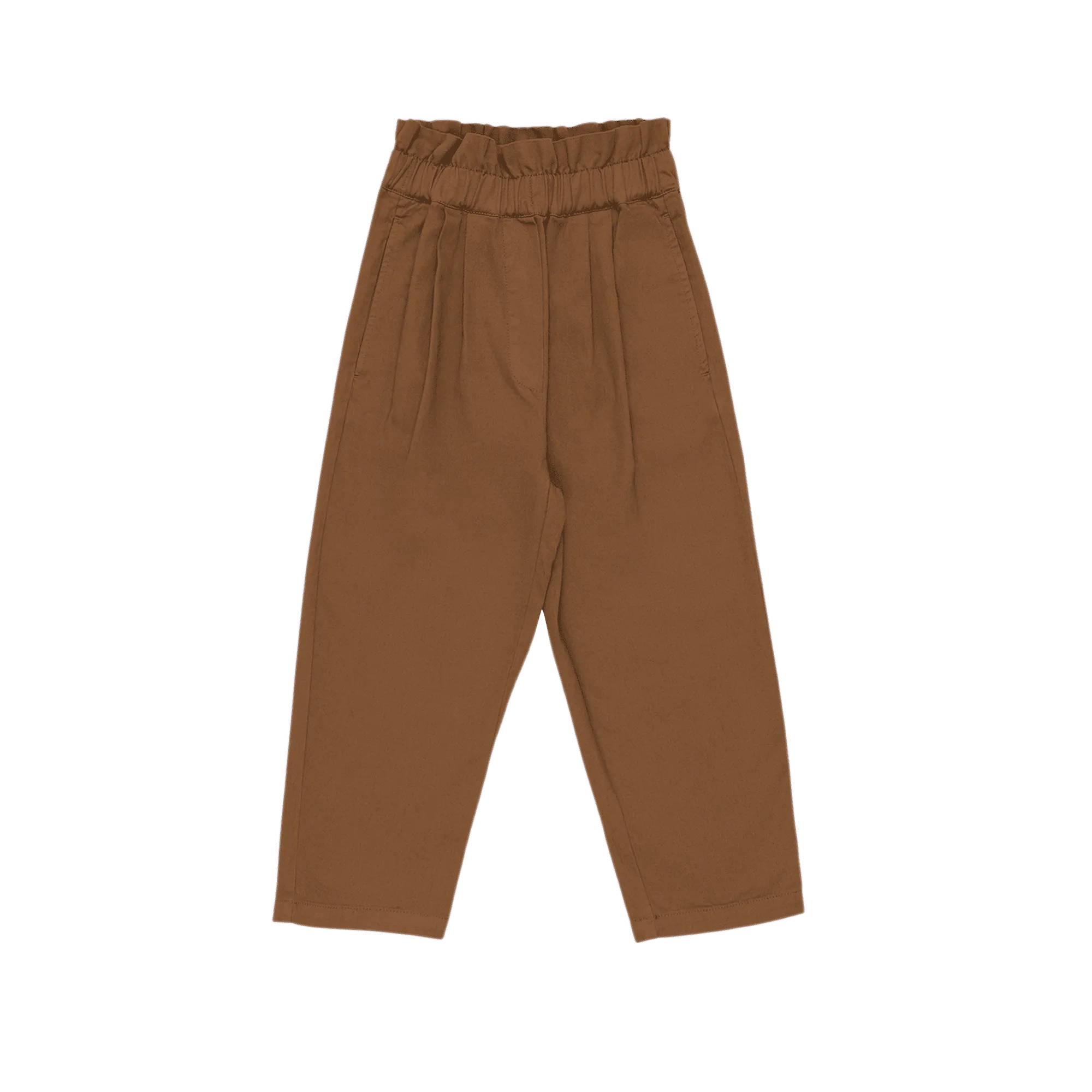 Pantalon carotte en coton                 Marron MANUELA