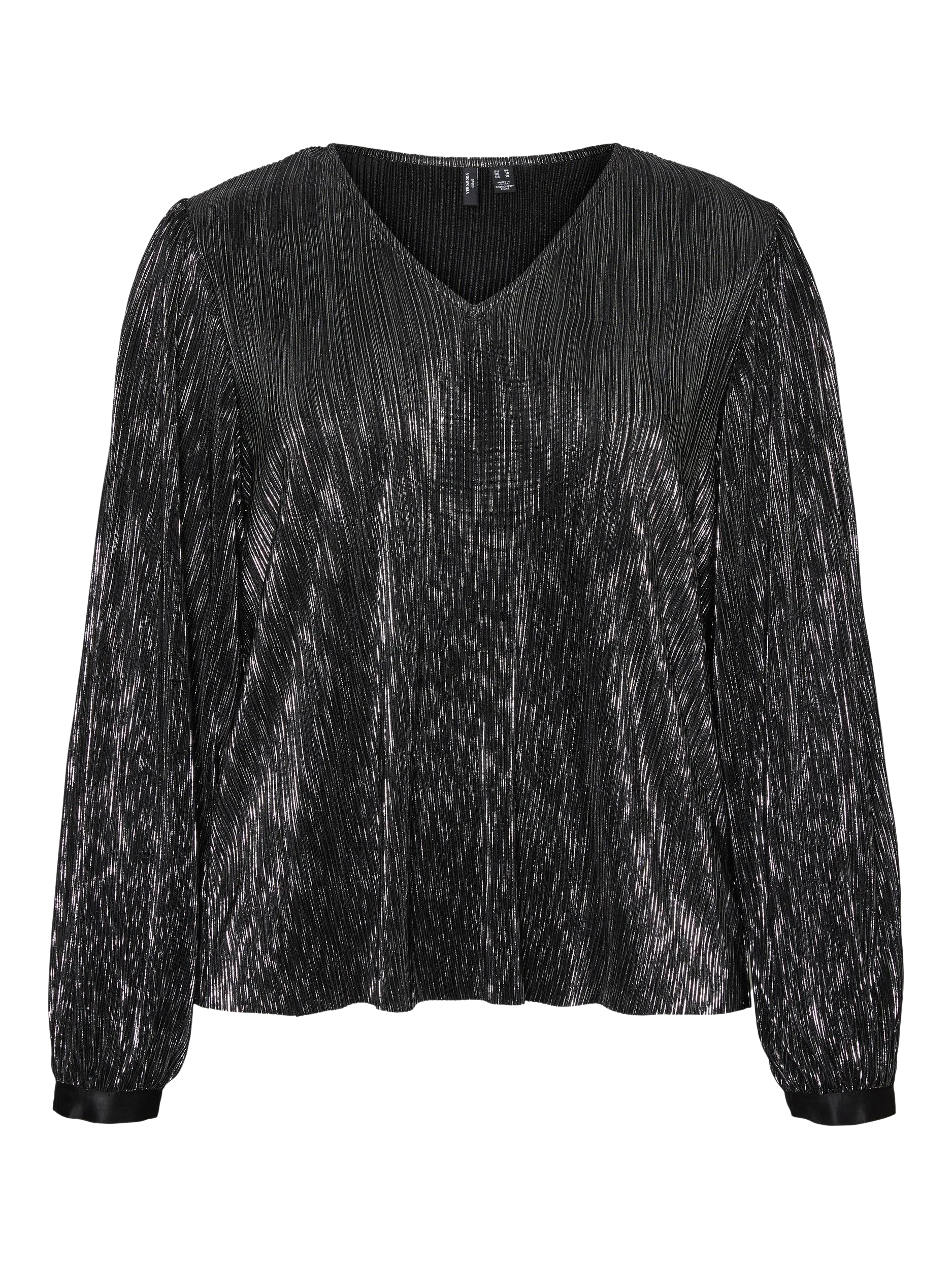 Top droit à col V Noir CELLA